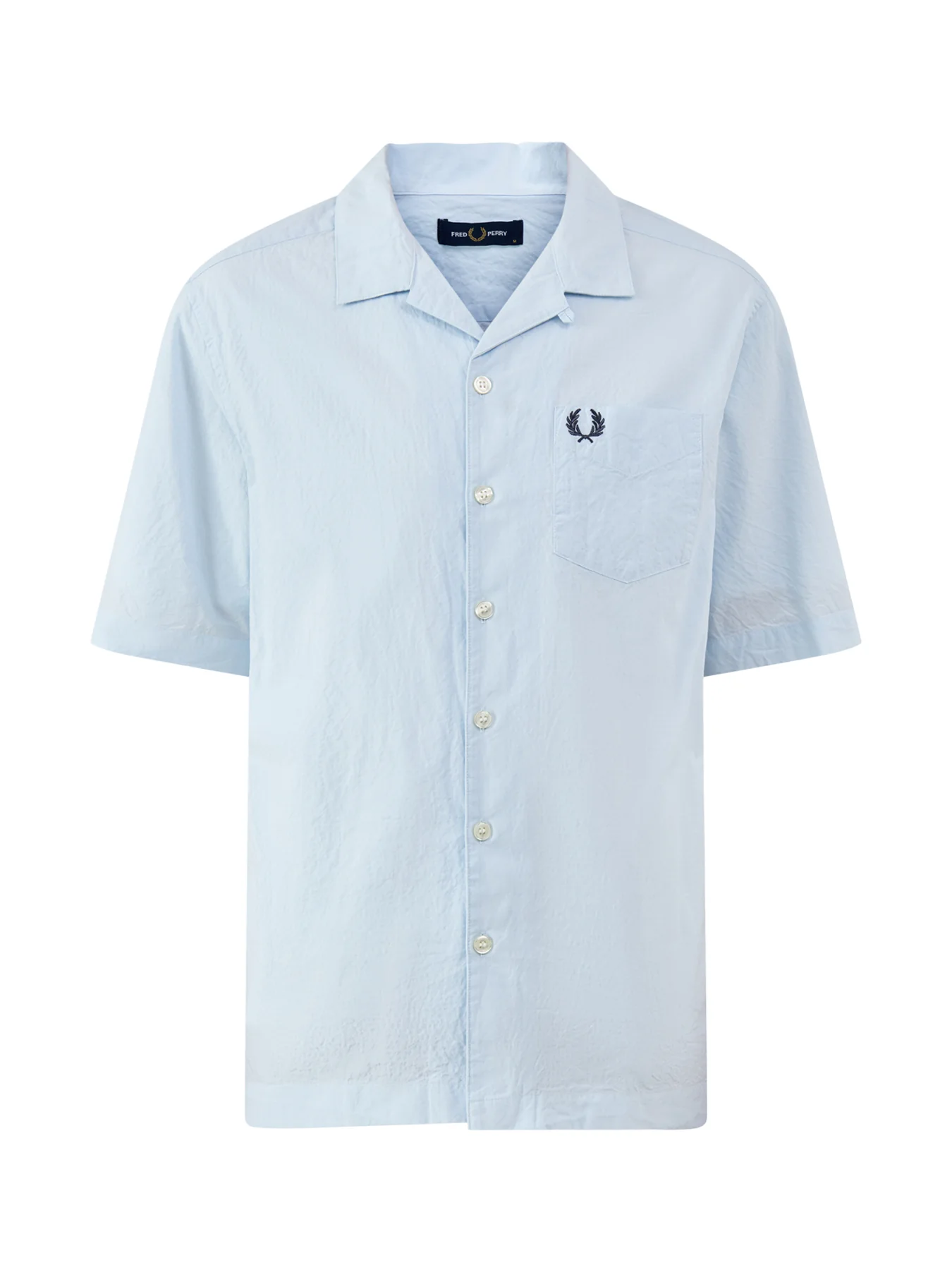 Seersucker Revere Collar Shirt Blue