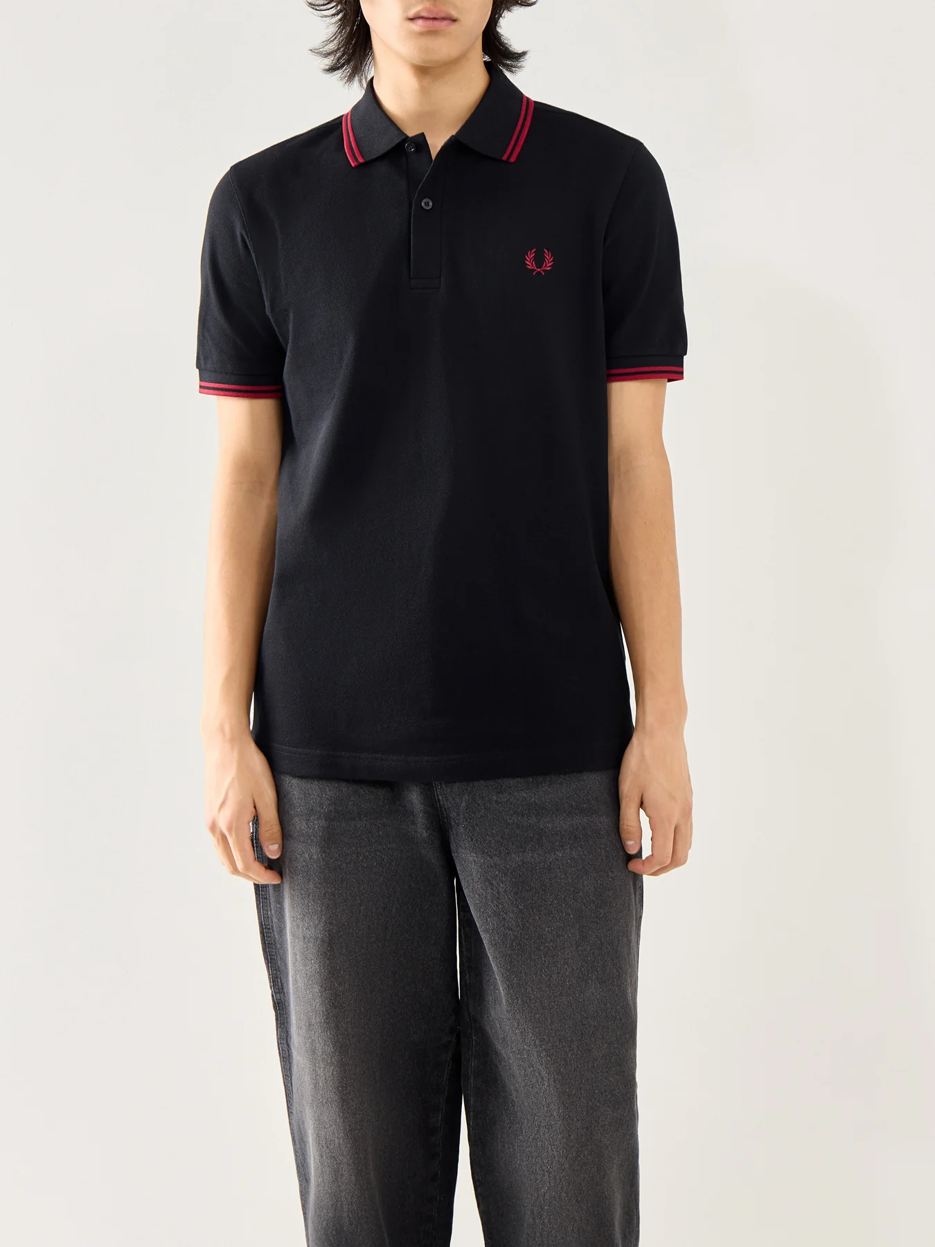 Twin Tipped Polo Shirt Black - Image 4