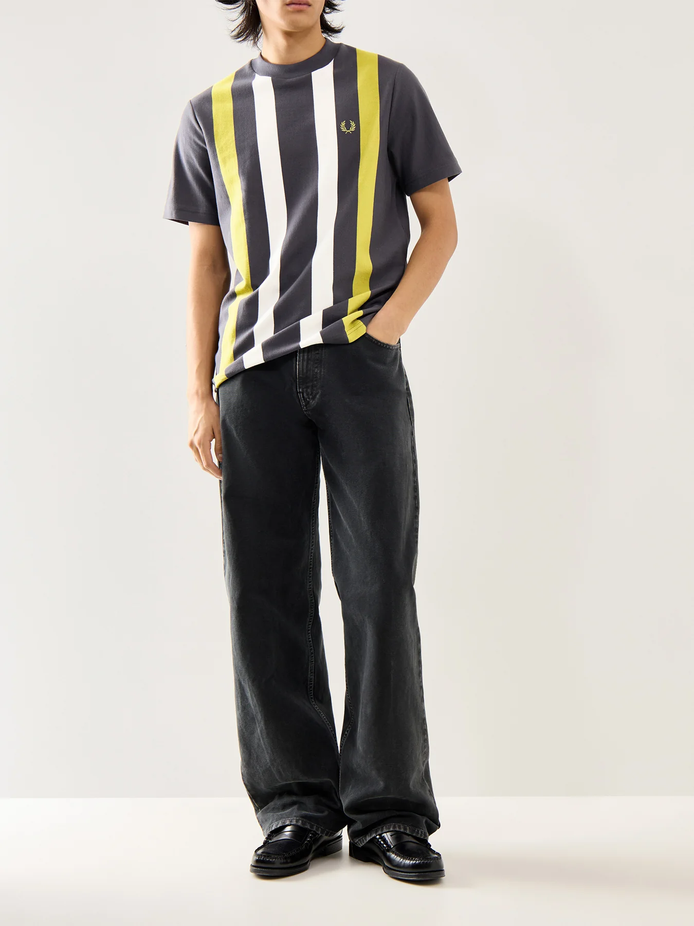 Vertical Stripe T-Shirt Grey - Image 2
