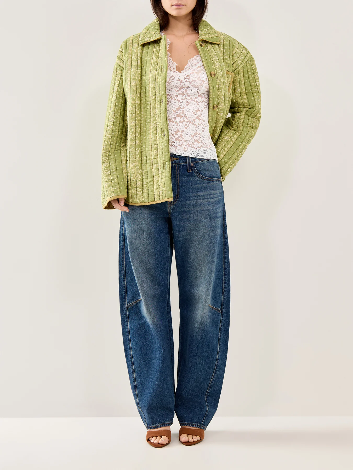 All Day Lace Long Sleeve Top Ivory - Image 2