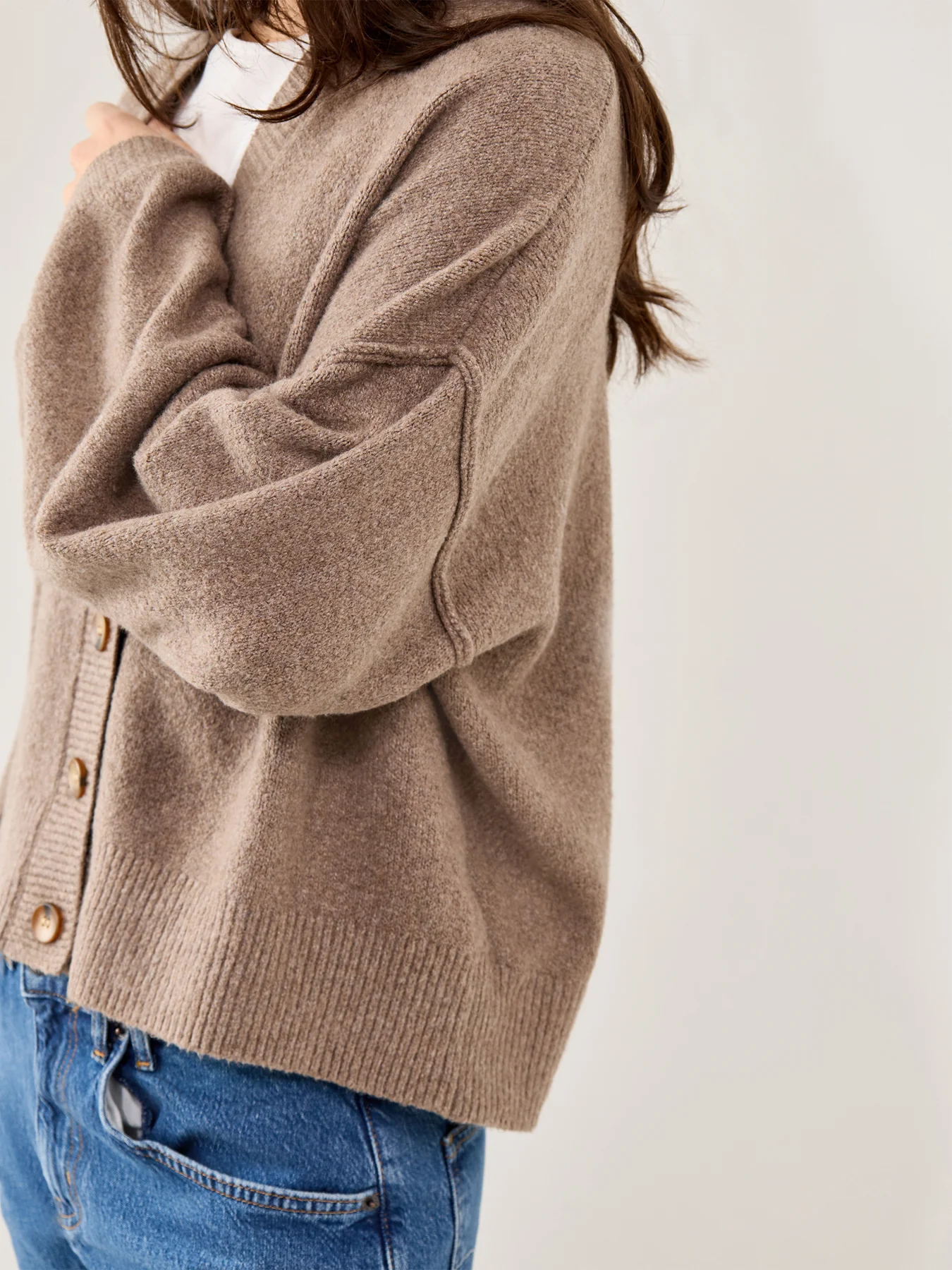 Cool Of The Night Cardigan Mocha - Image 3