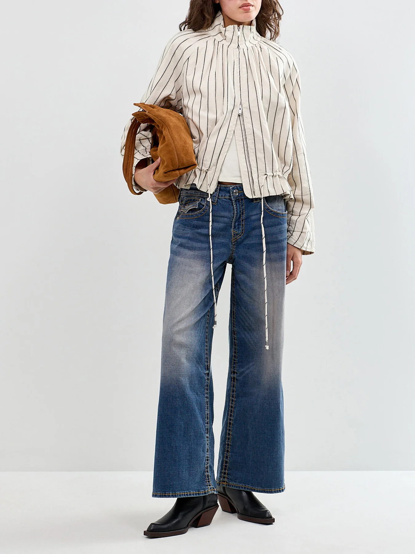 Devon Balloon Stripe Jacket Cream - Image 2