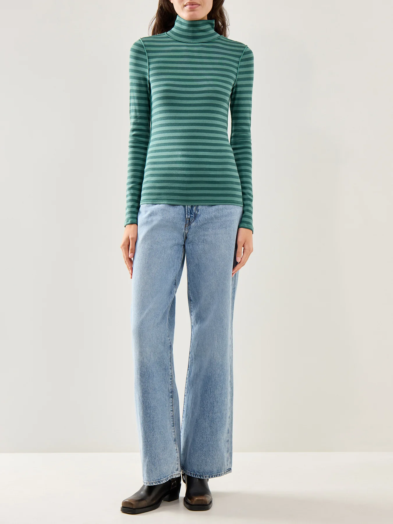 Good Good Turtle Stripe Sweater Green - Image 2