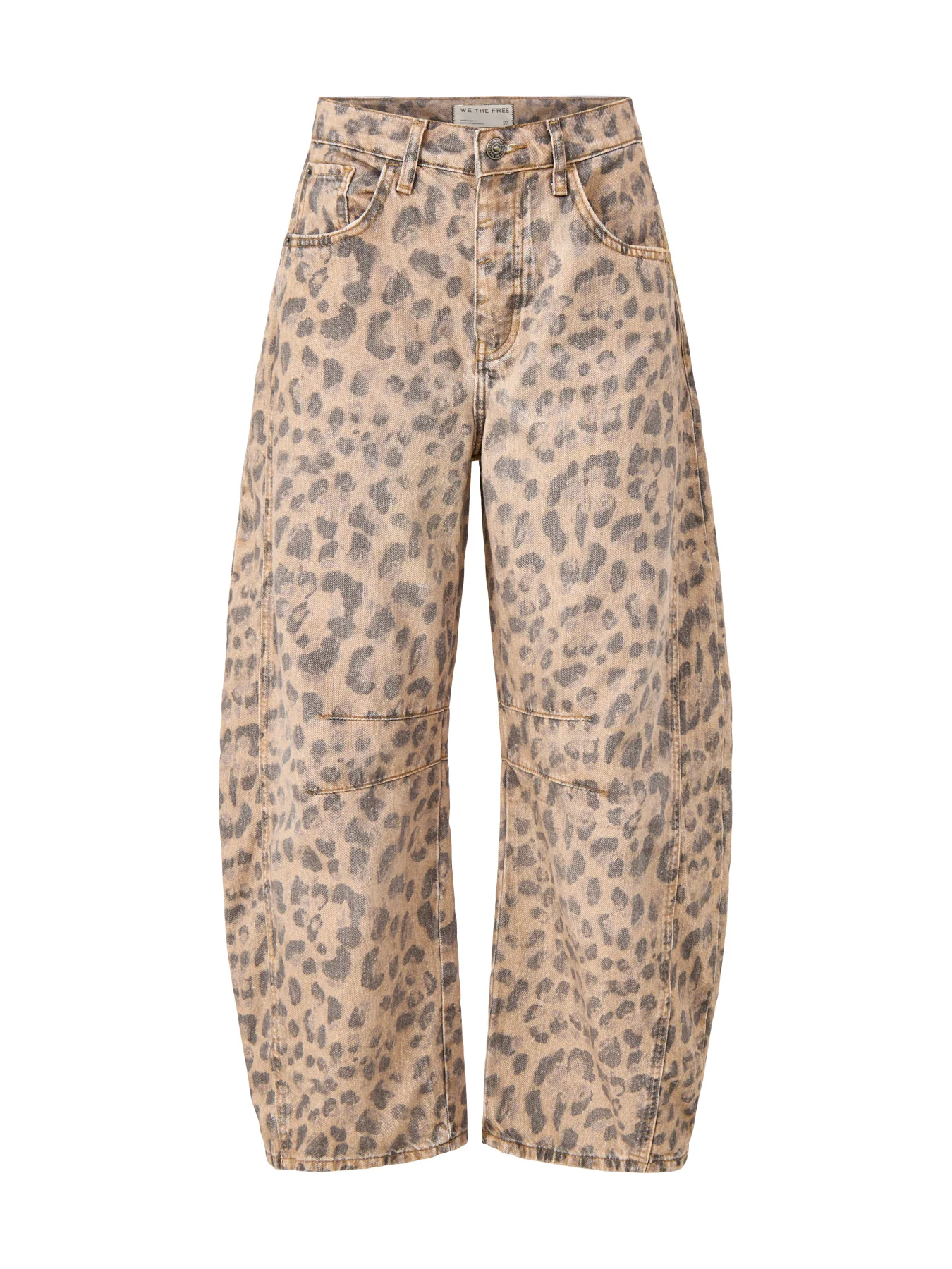 Good Luck Printed Barrel Jeans Brown