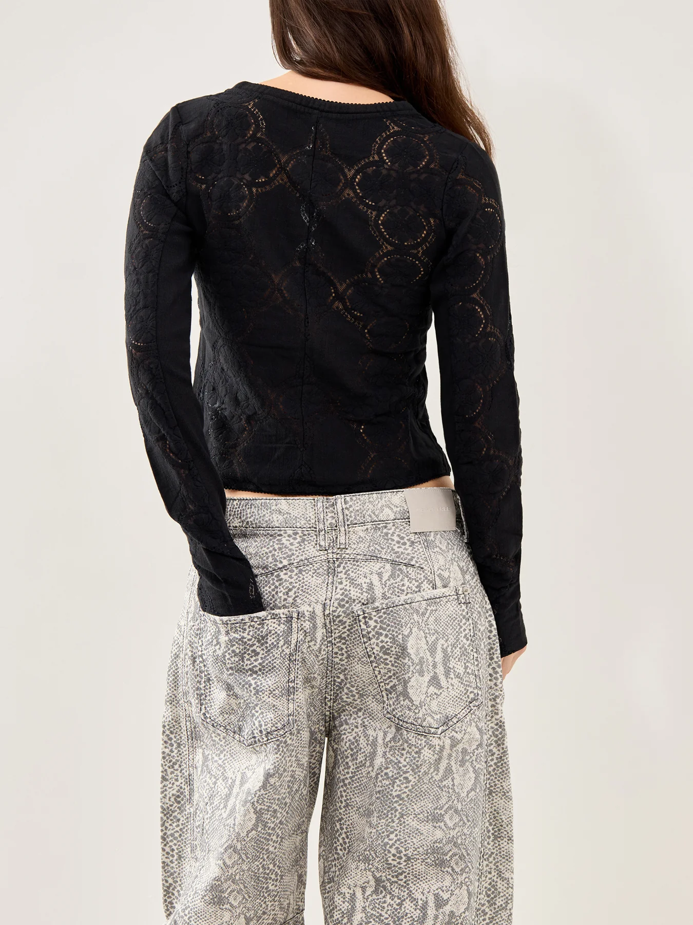 Jae Ribbed Long Sleeve Top Black - Image 5