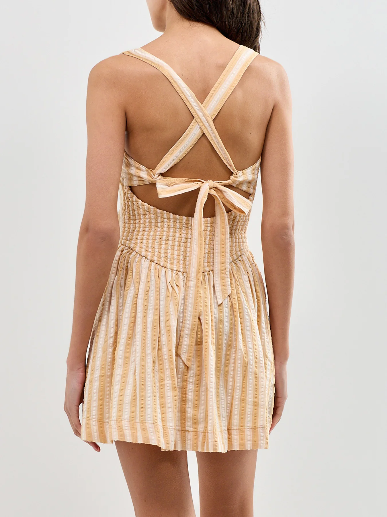 Laurel Plaid Mini Dress Neutral - Image 5