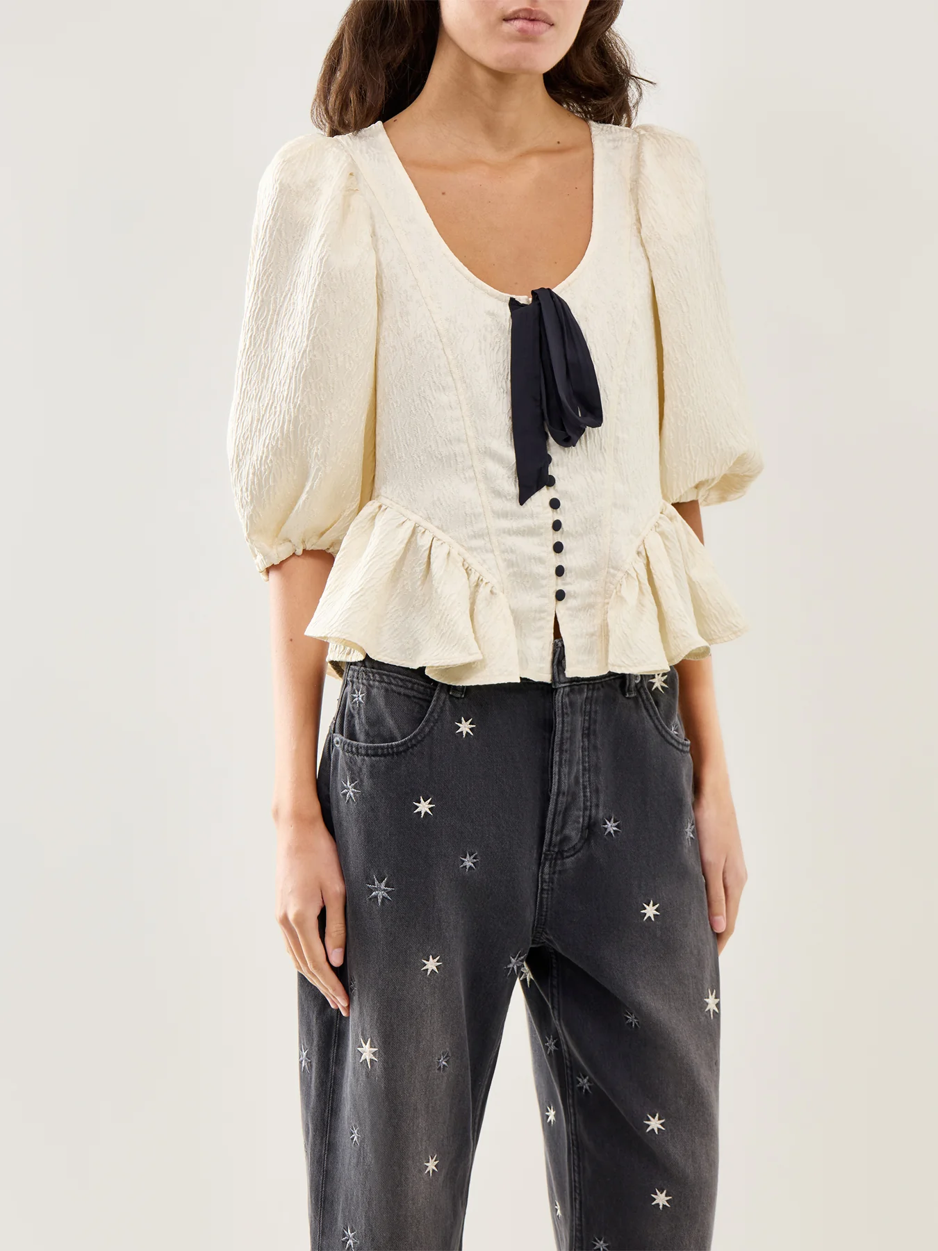 Pamela Bow Detail Top White - Image 4