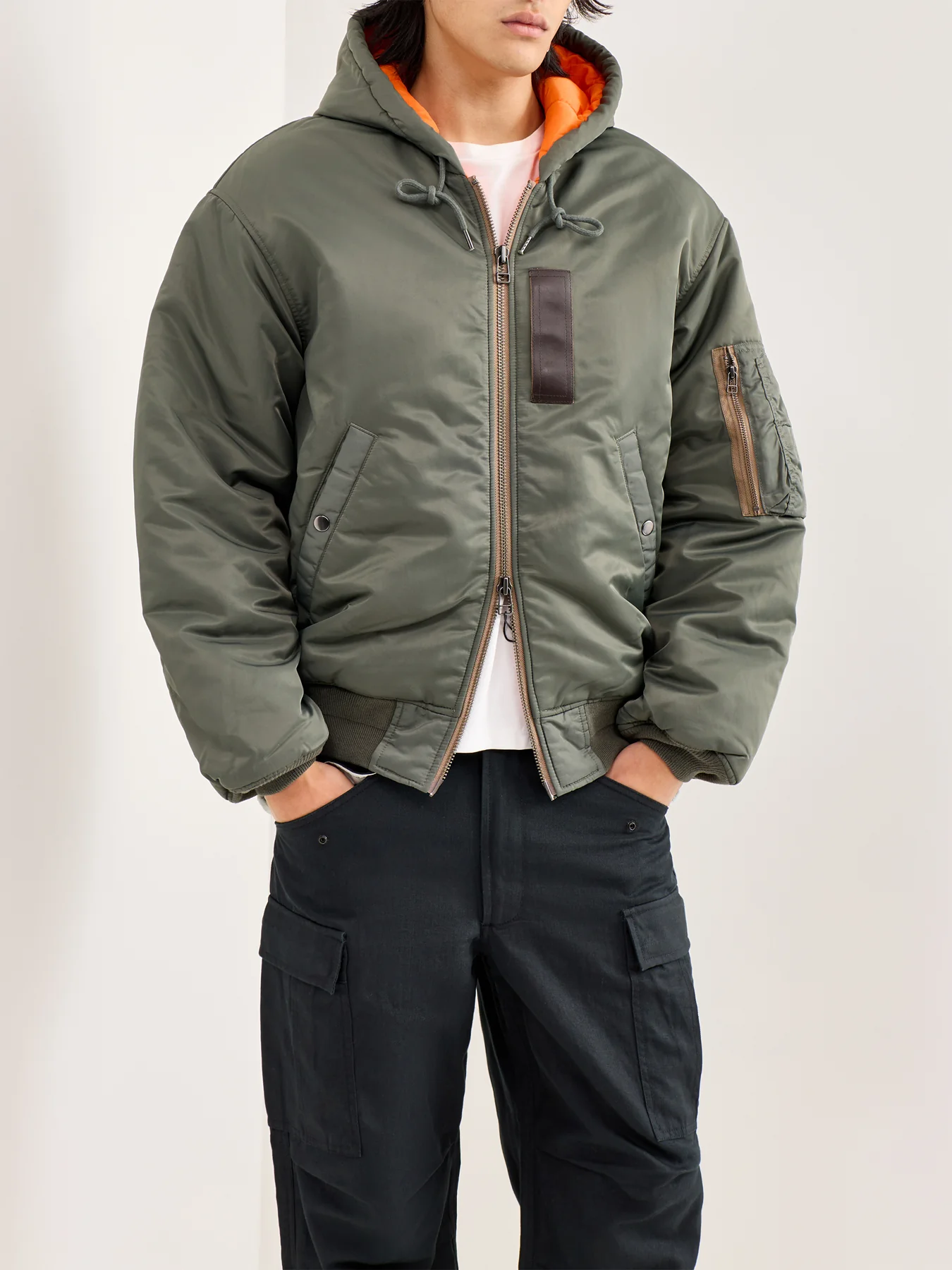 Active MA-1 Hooded Parka Olive - Image 4