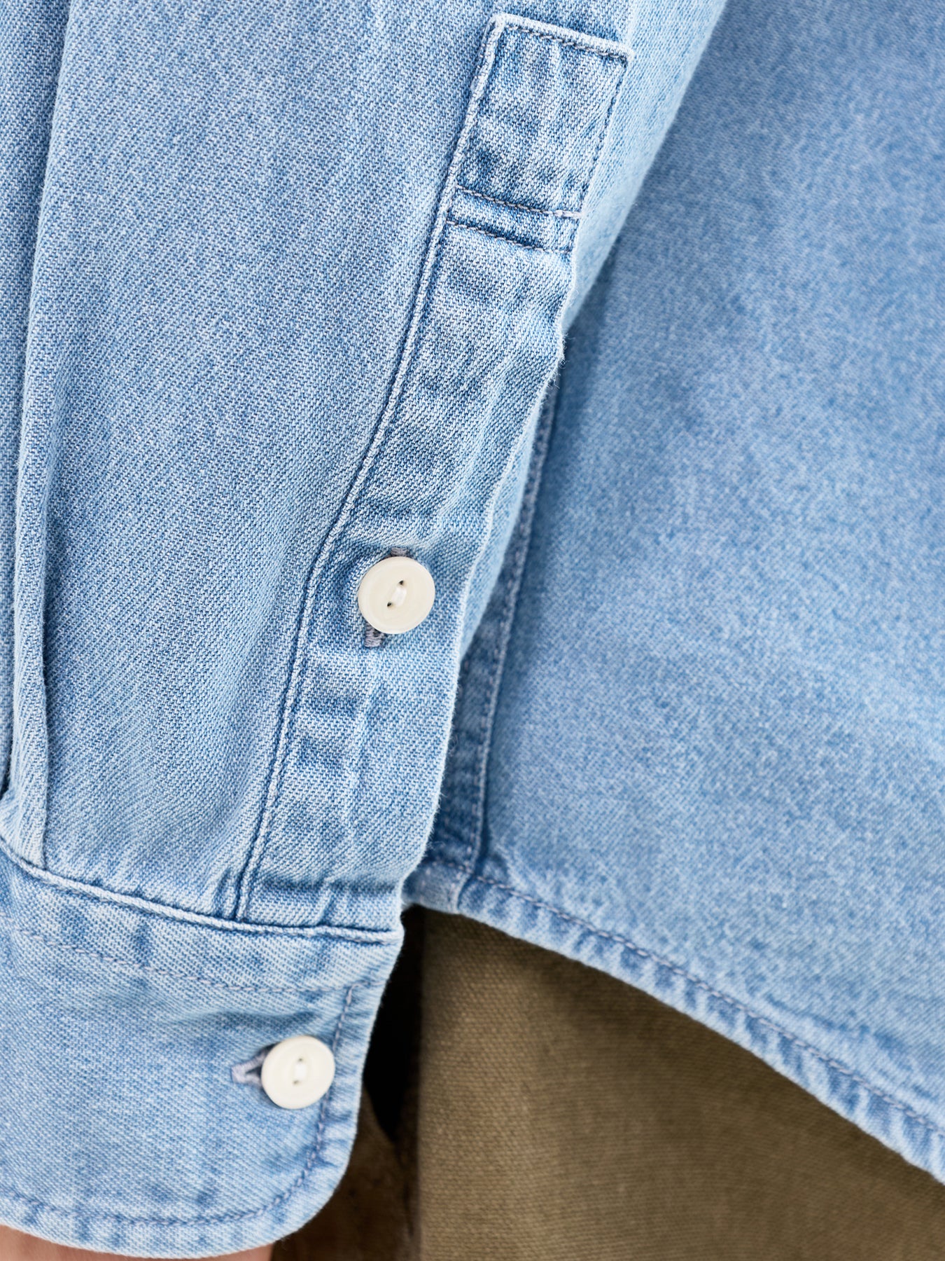 Bleach Denim Utility Shirt Blue - Image 3