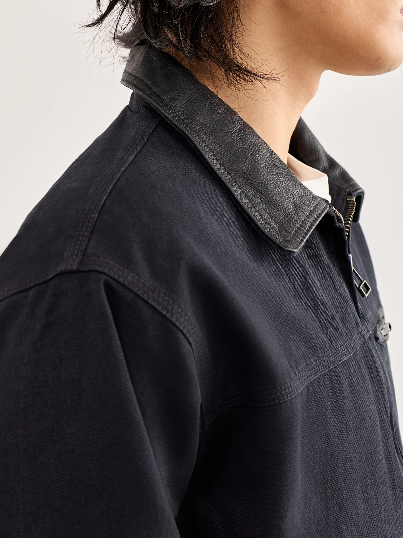 Heavy Canvas Destroyed Work Jacket Black - Image 3