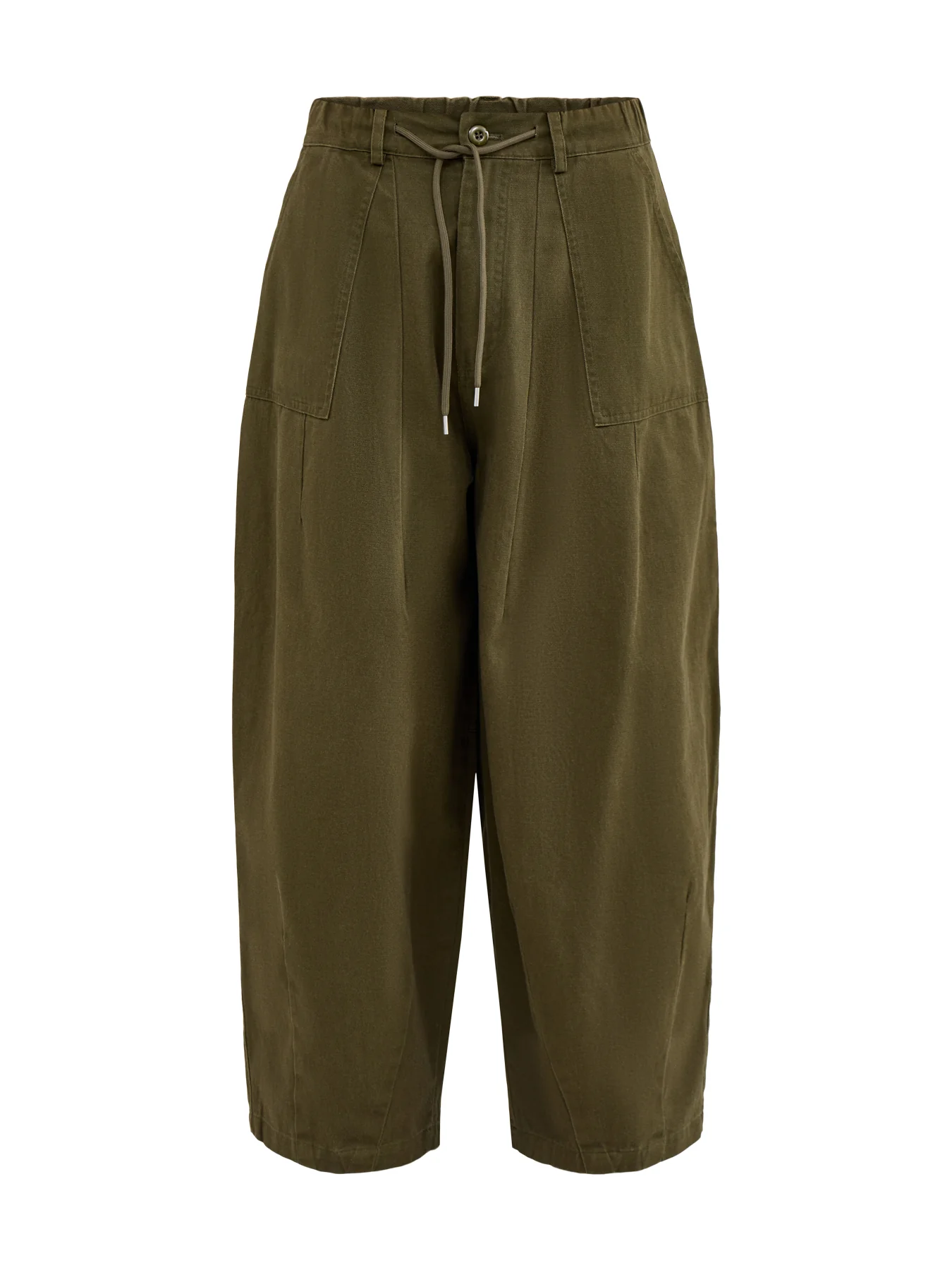 Twill Balloon Trousers Olive