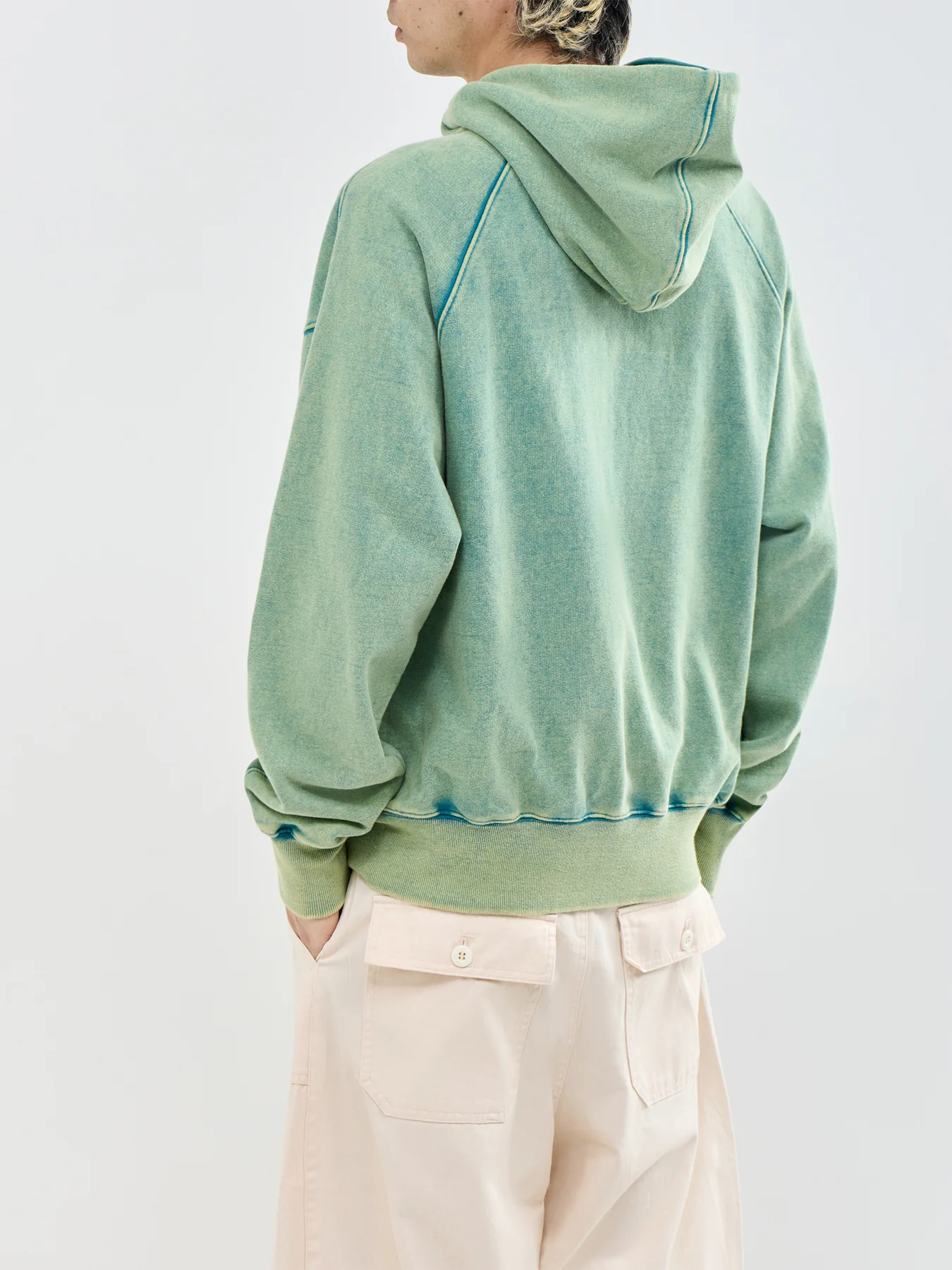 Vintage Dyeing Zip Parka Blue - Image 5