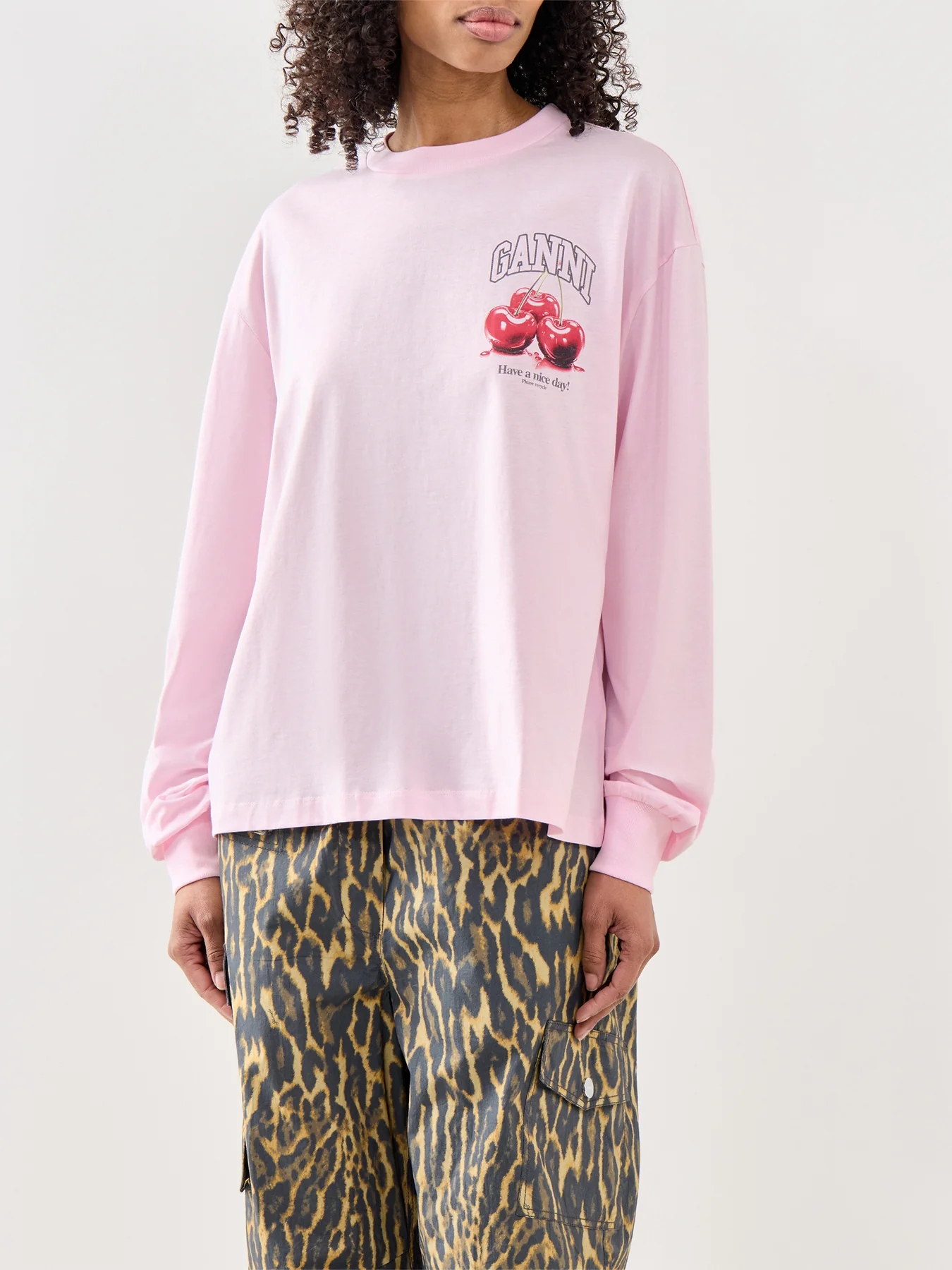 Long-Sleeve Cotton Jersey Top Pink - Image 4