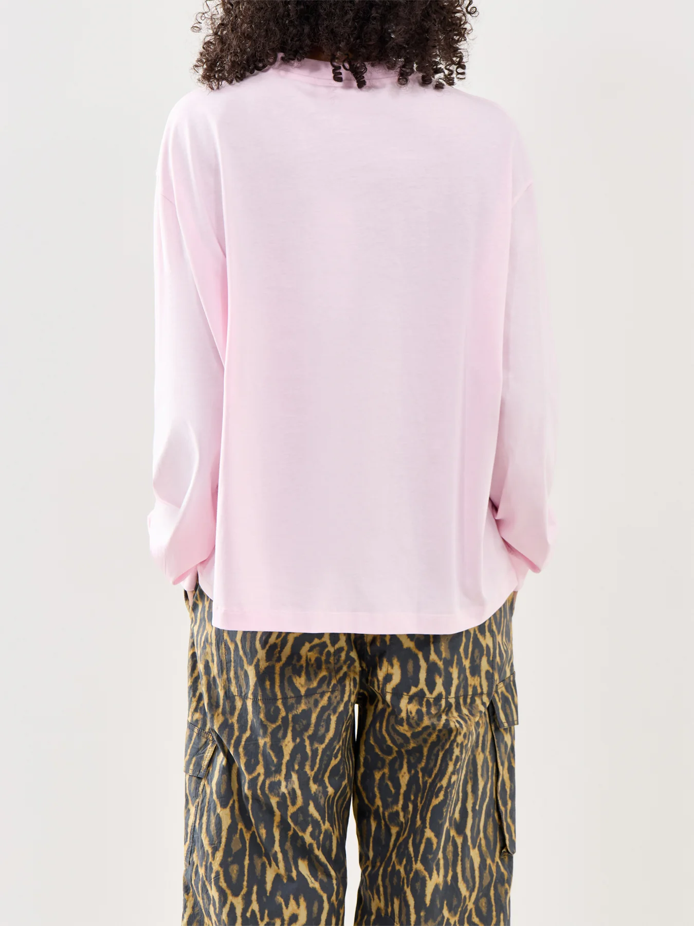 Long-Sleeve Cotton Jersey Top Pink - Image 5