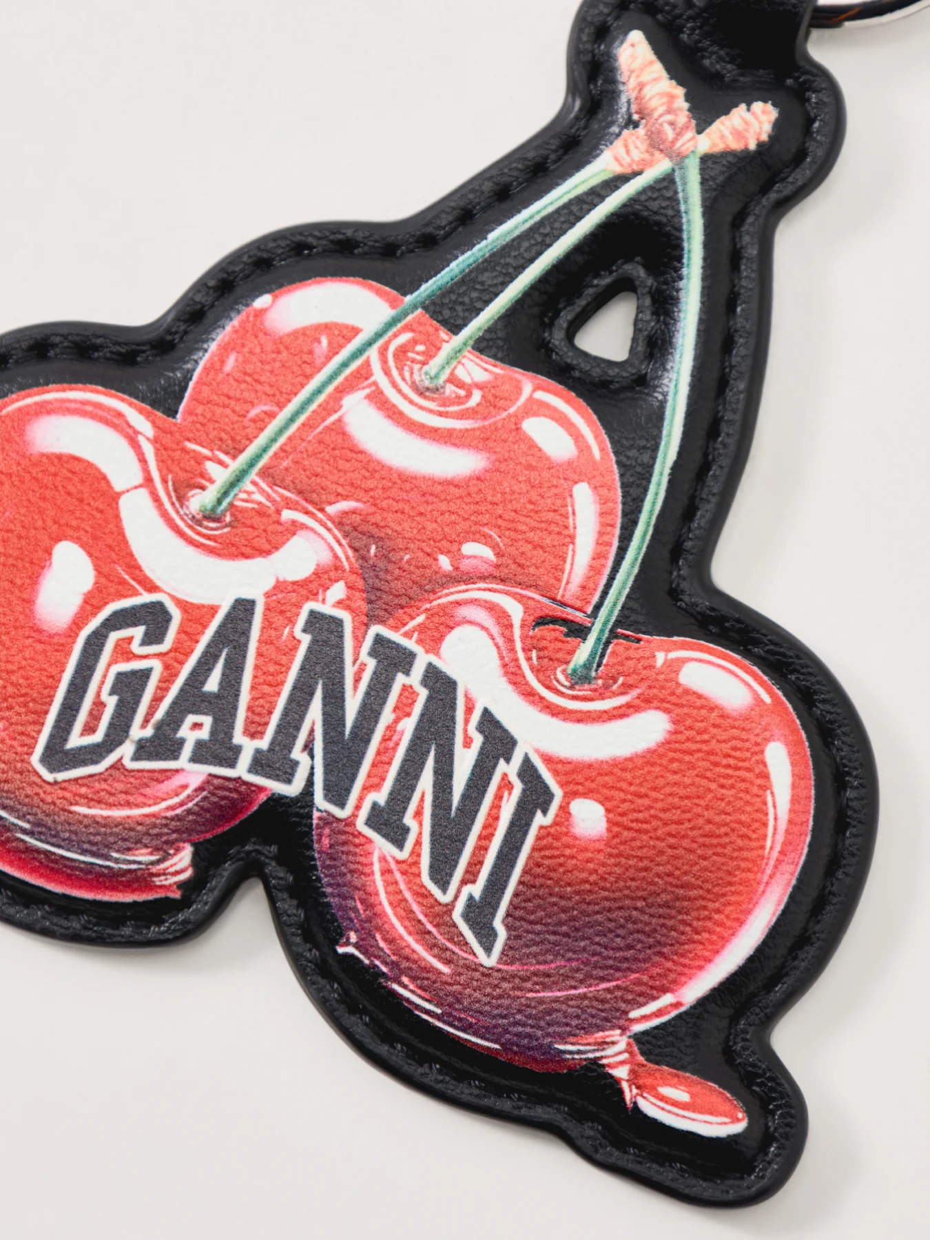 Cherry Enamel Keyring Black