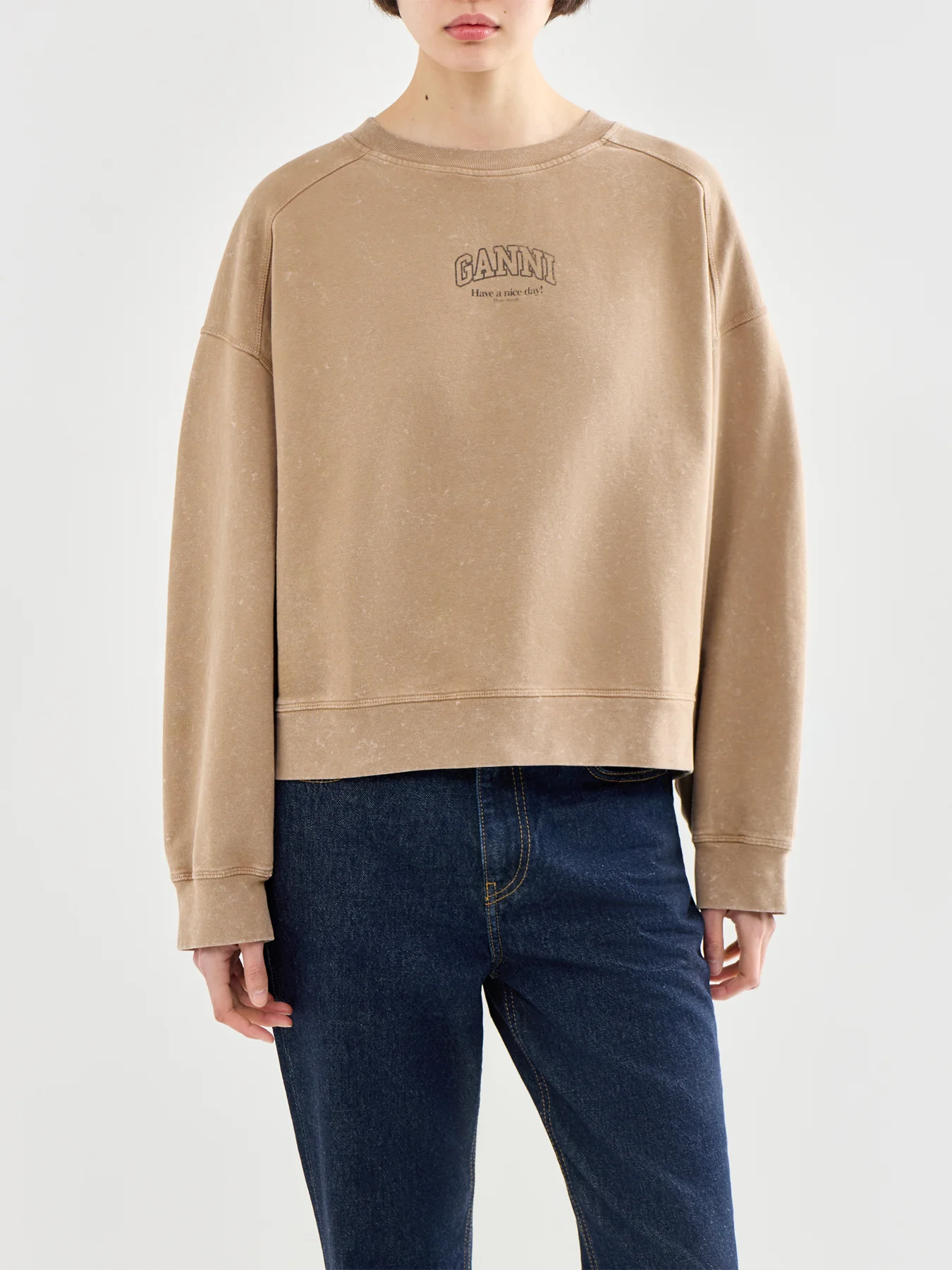 Essential Isoli Washed Effect Crewneck Brown - Image 4