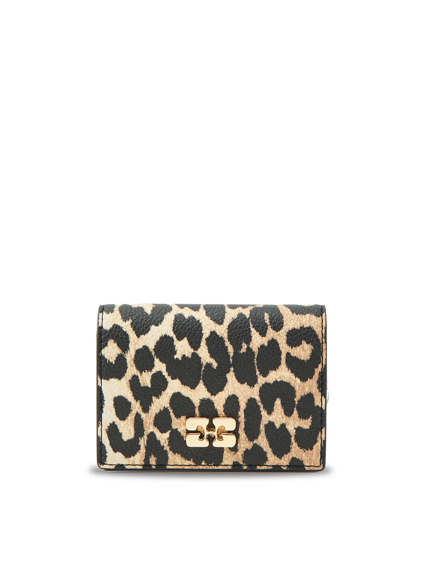 Card Holder With Flap Print Black