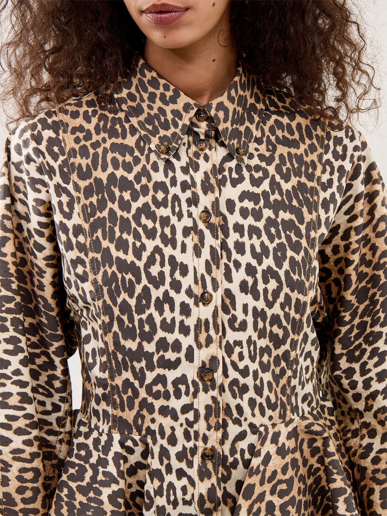 Printed Cotton Peplum Shirt Multi - Image 3