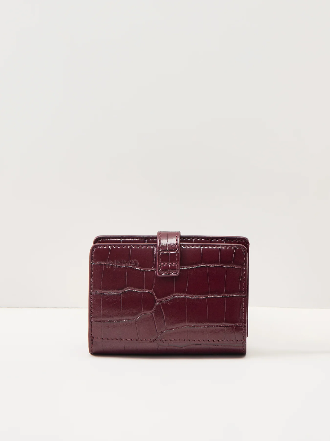 Croco Card Holder Burgundy - Image 2