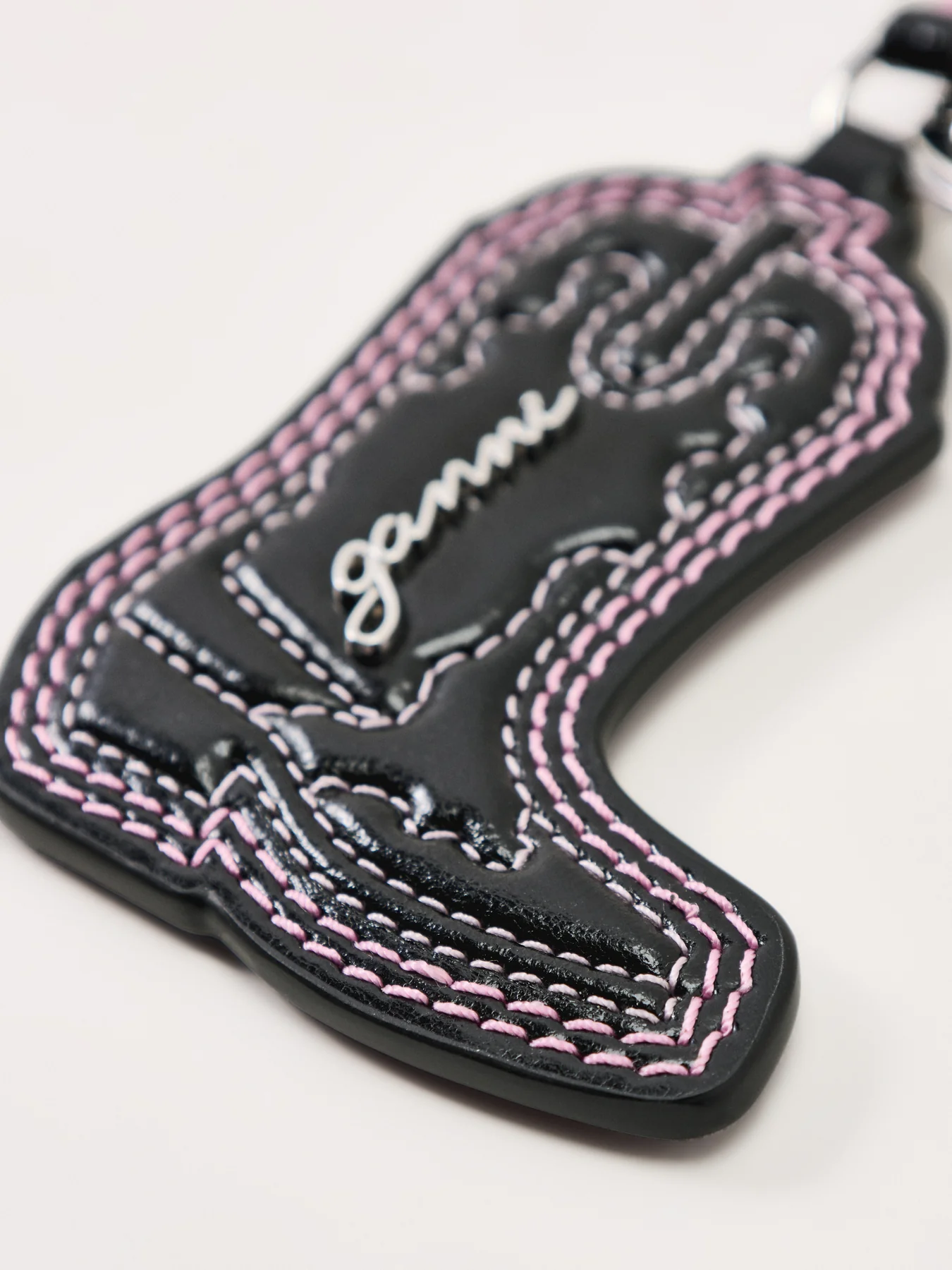 Western Boot Metal Keyring Pink - Image 2