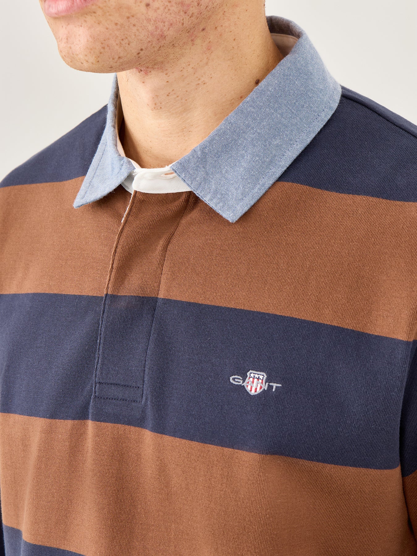 Chambray Stripe Heavy Rugger Brown - Image 3