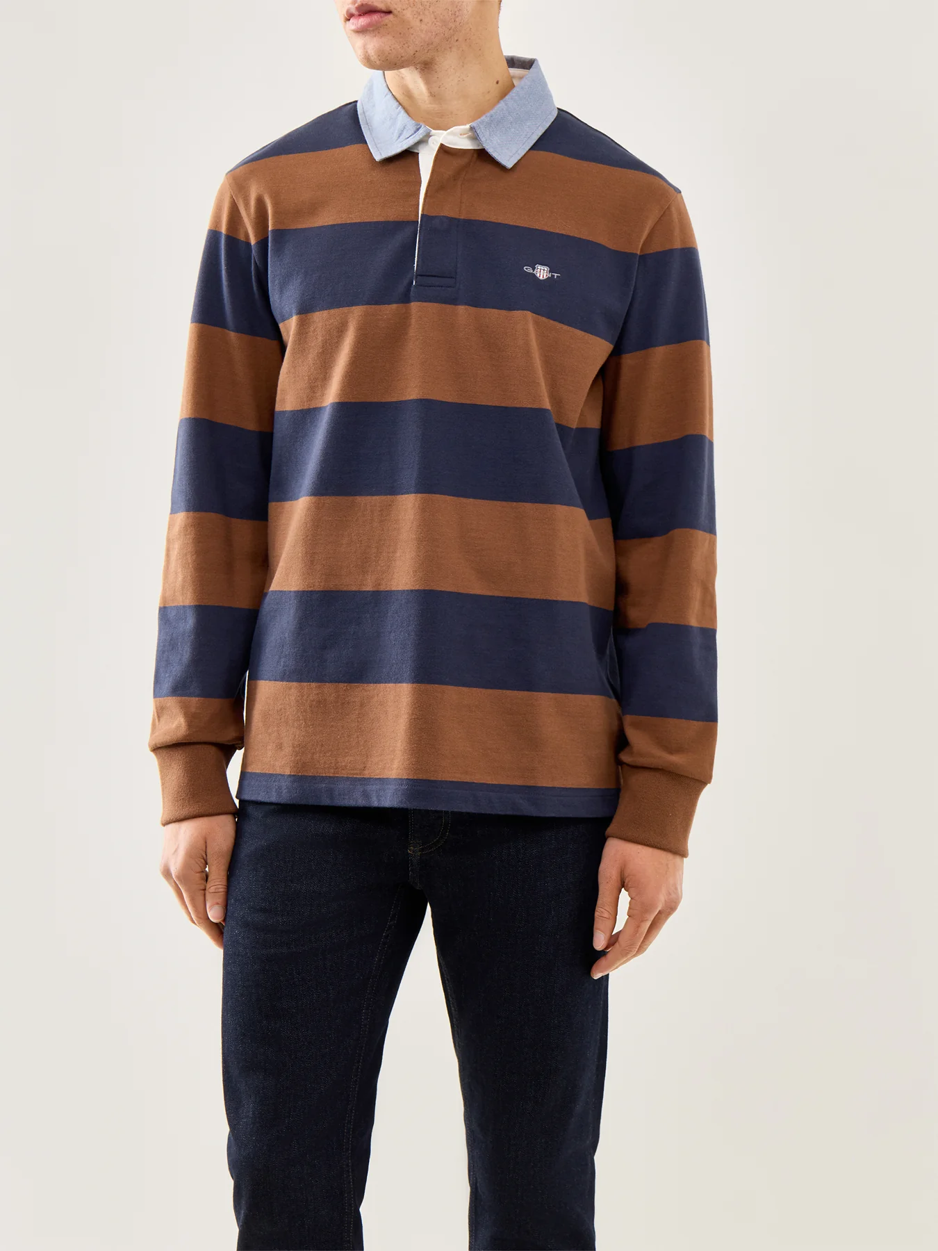 Chambray Stripe Heavy Rugger Brown - Image 4