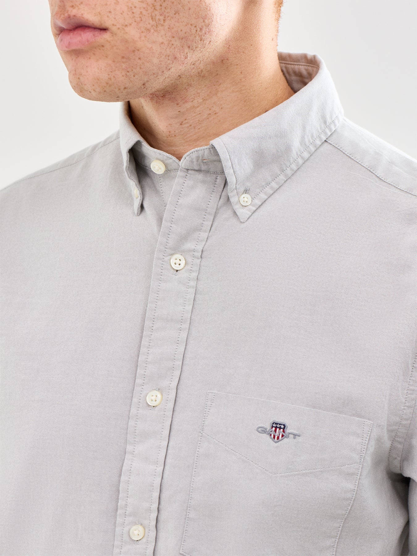 Classic Oxford Shirt Grey - Image 3