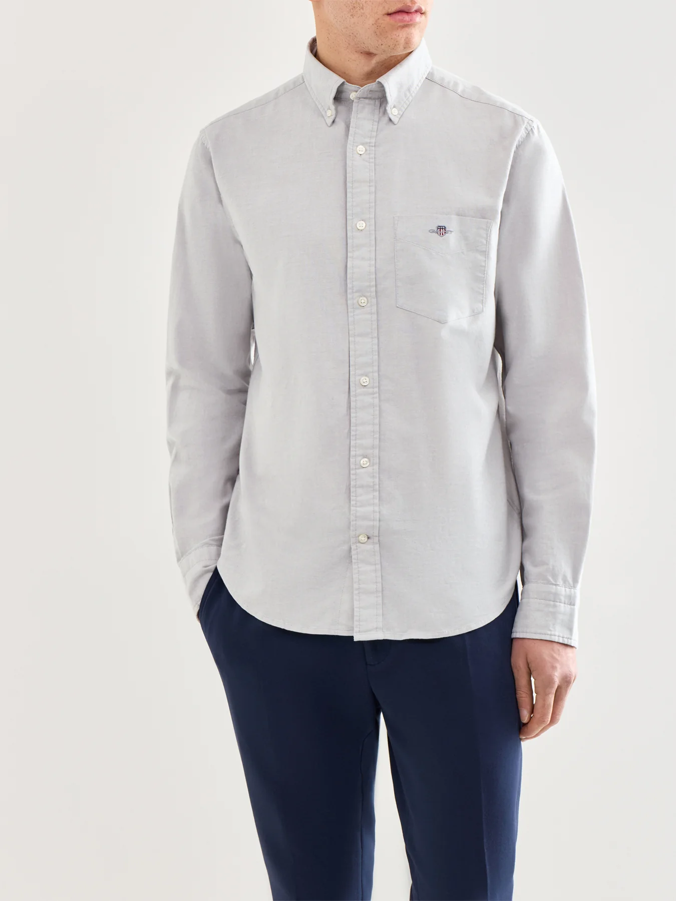 Classic Oxford Shirt Grey - Image 4