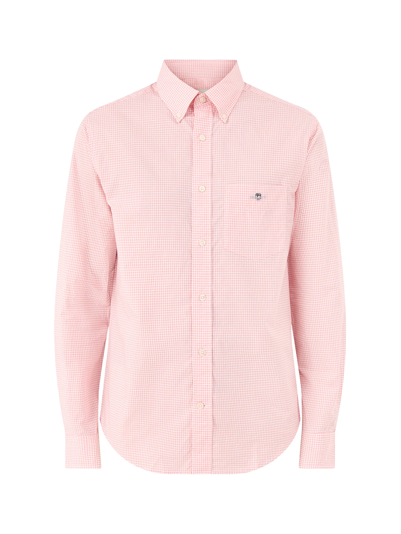 Poplin Gingham Shirt Washed Pink
