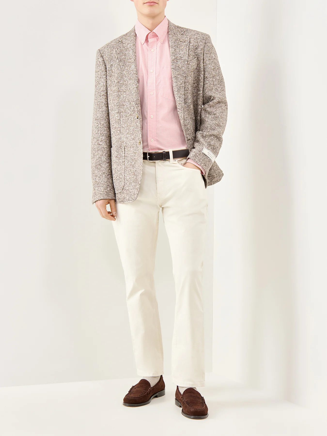 Poplin Gingham Shirt Washed Pink - Image 2