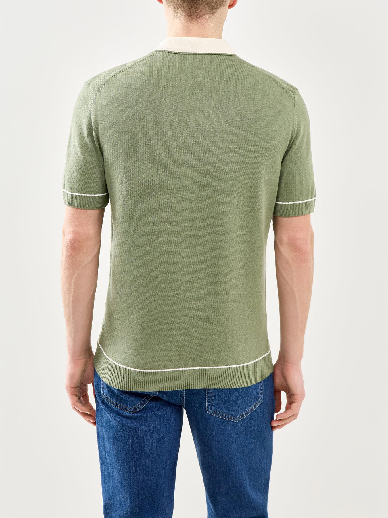 GANT Cotton Modal Polo Shirt Green - Image 5