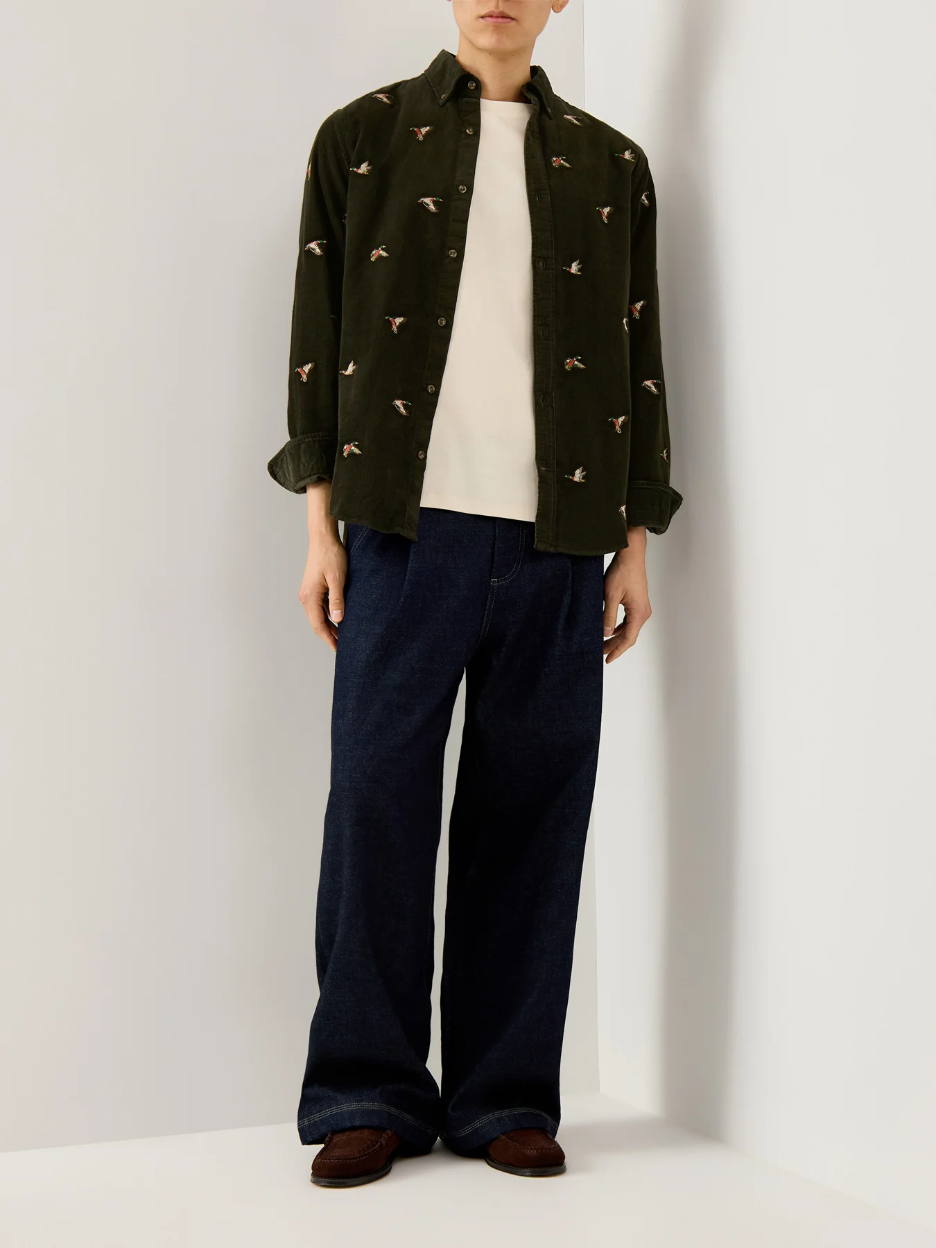 Embroidered Ducks Shirt Green - Image 2
