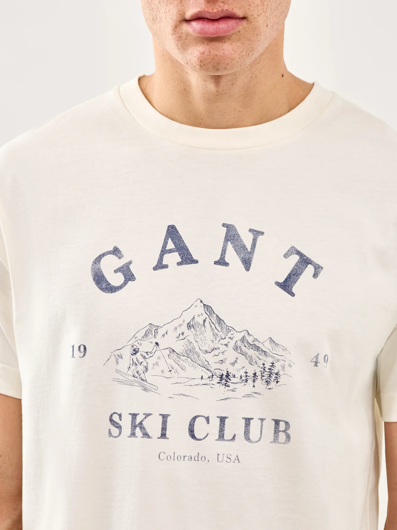 Graphic Ski T-Shirt Cream - Image 3