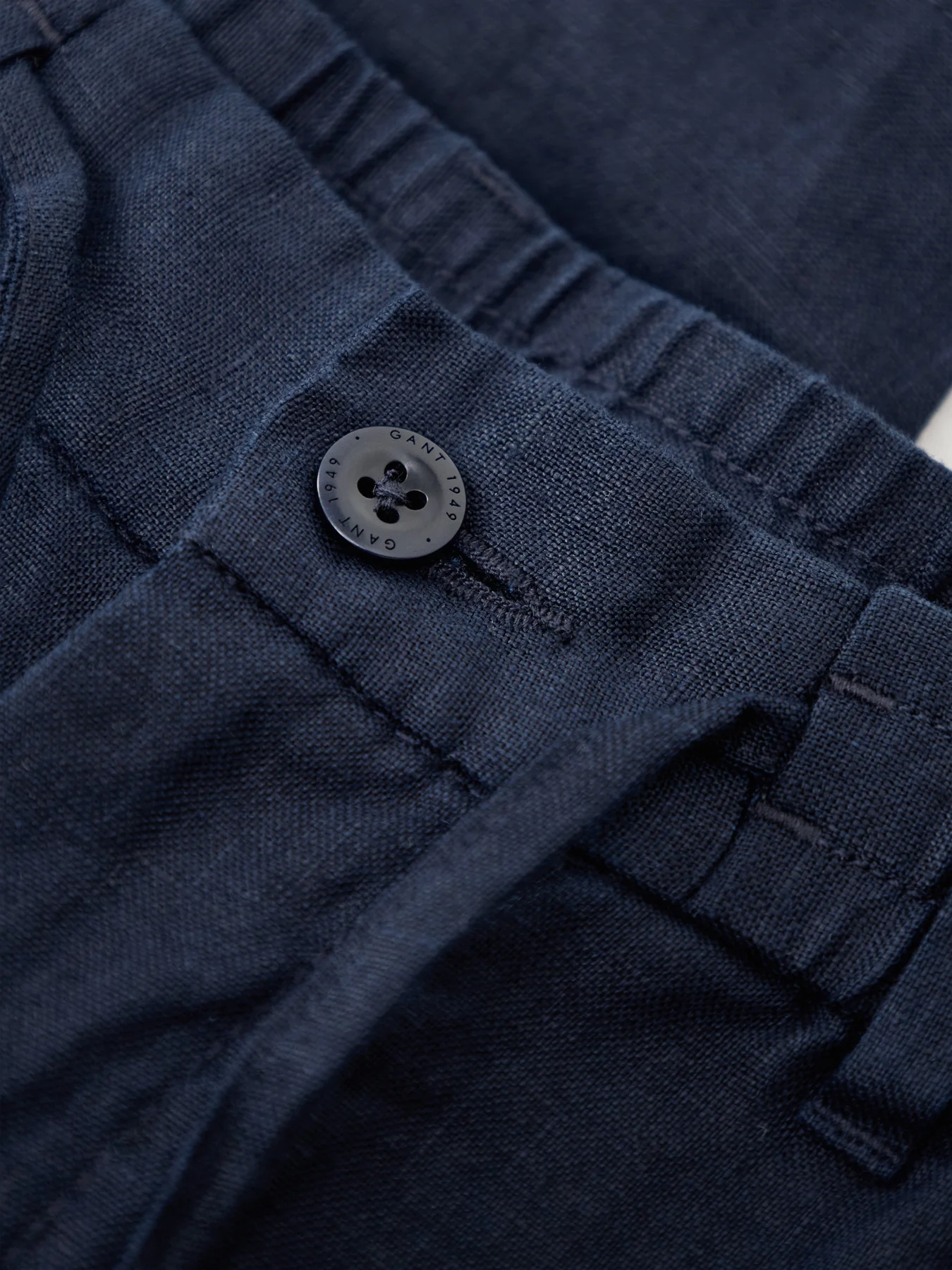 Linen Drawstring Shorts Navy - Image 3