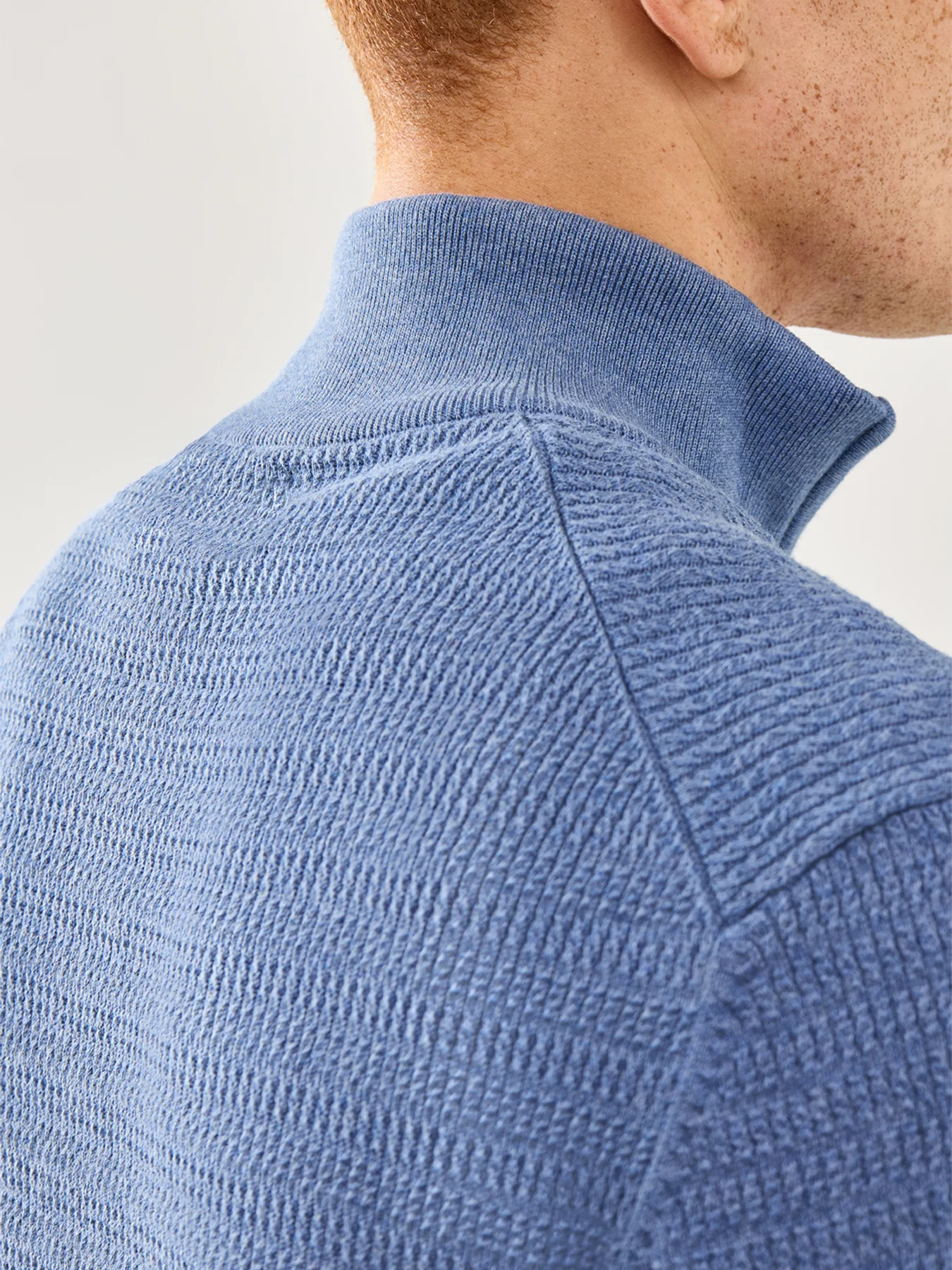 Mini Cable Half Zip Blue - Image 3