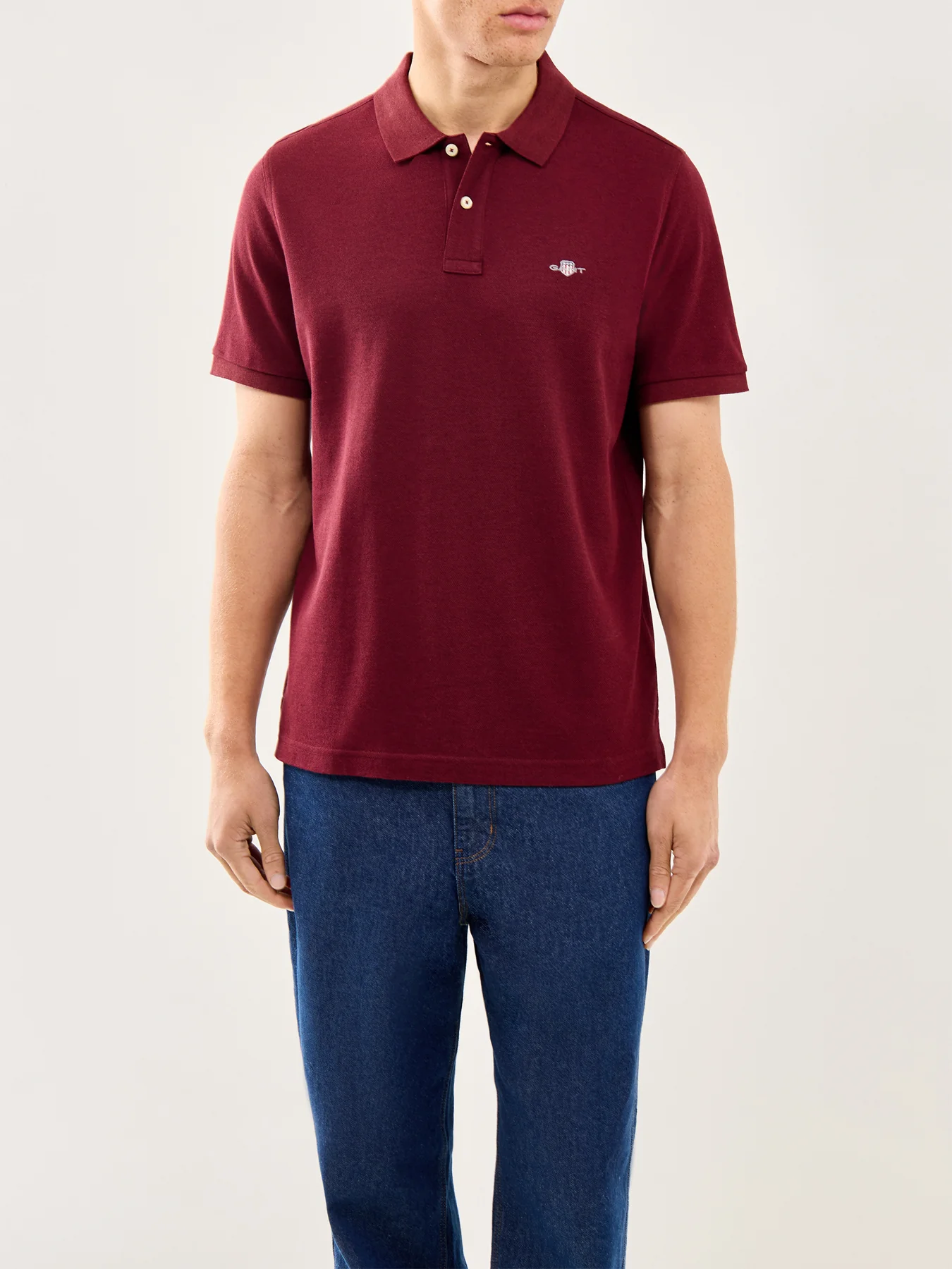 Shield Polo Top Bordeaux Melange - Image 4