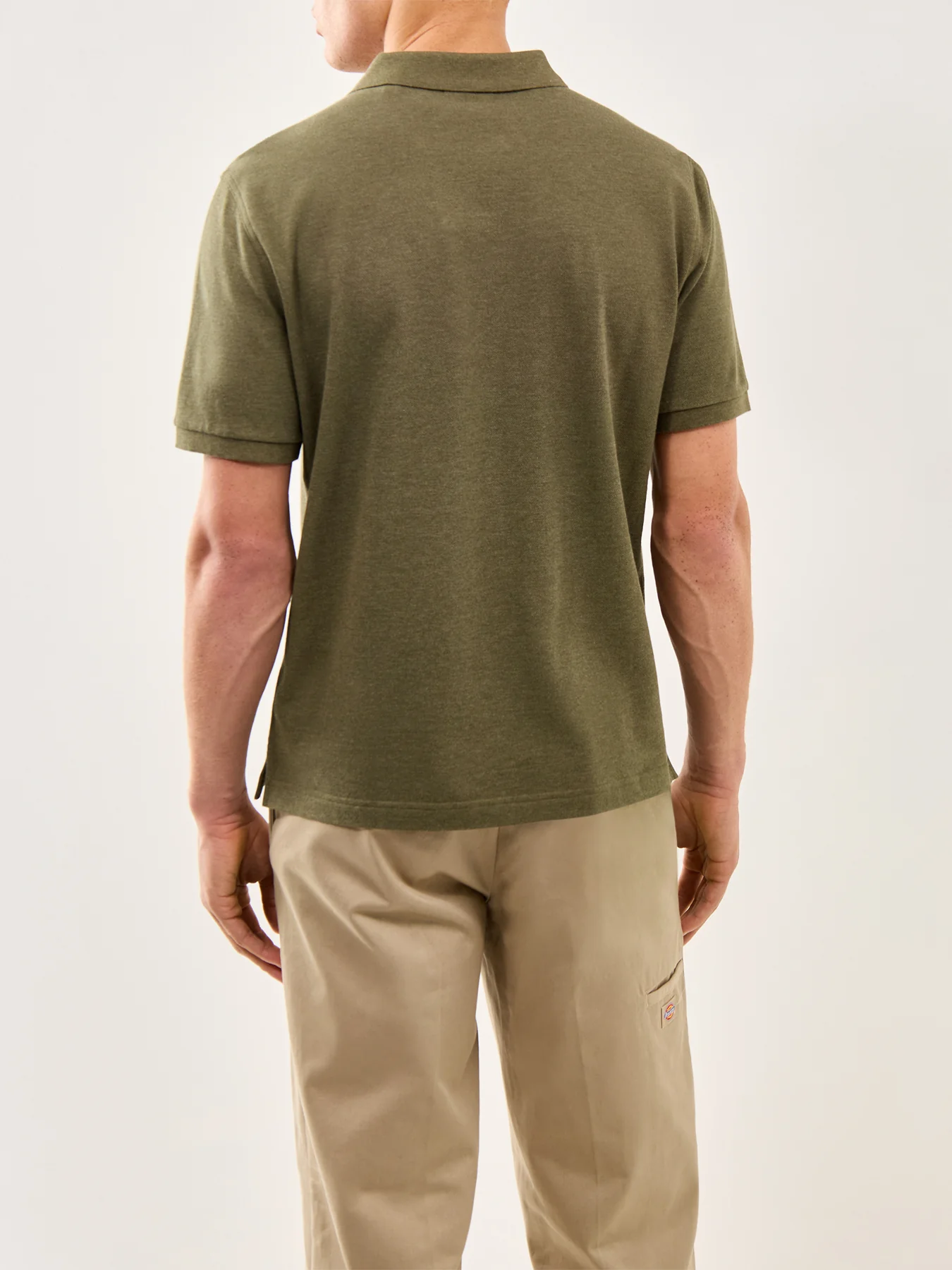 Shield Polo Top Khaki Green Melange - Image 5