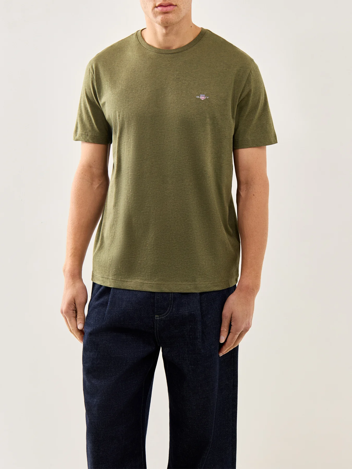 Shield T-Shirt Khaki Green Melange - Image 4