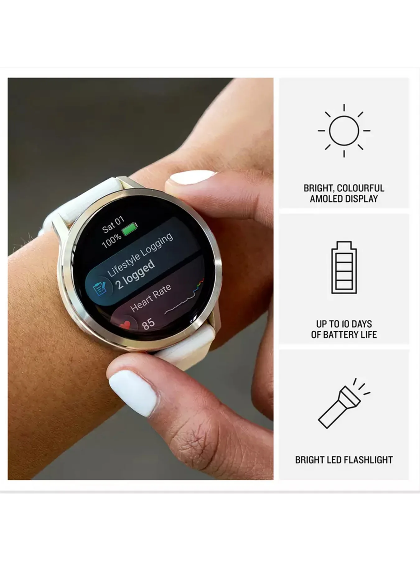 Venu 4 Smartwatch 41mm Beige - Image 3