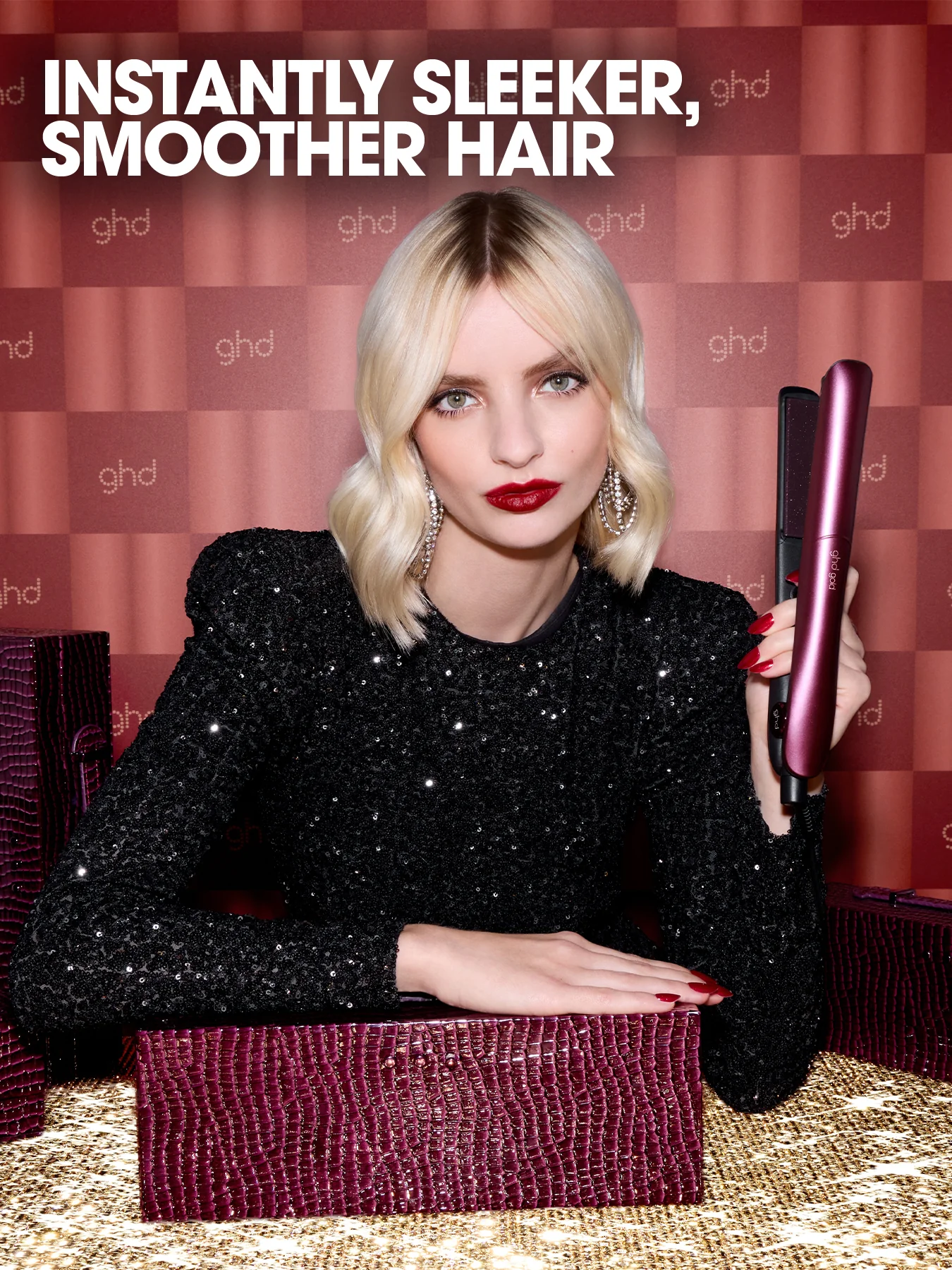 Gold® Hair Straightener in Cherry Chic - Image 4