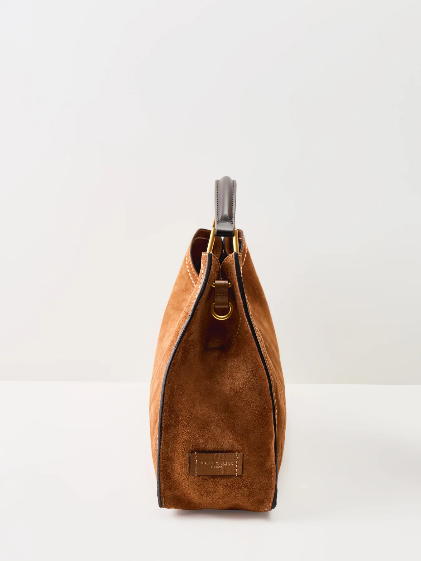 Aurora Large Top Handle Leather Tote Tan - Image 4
