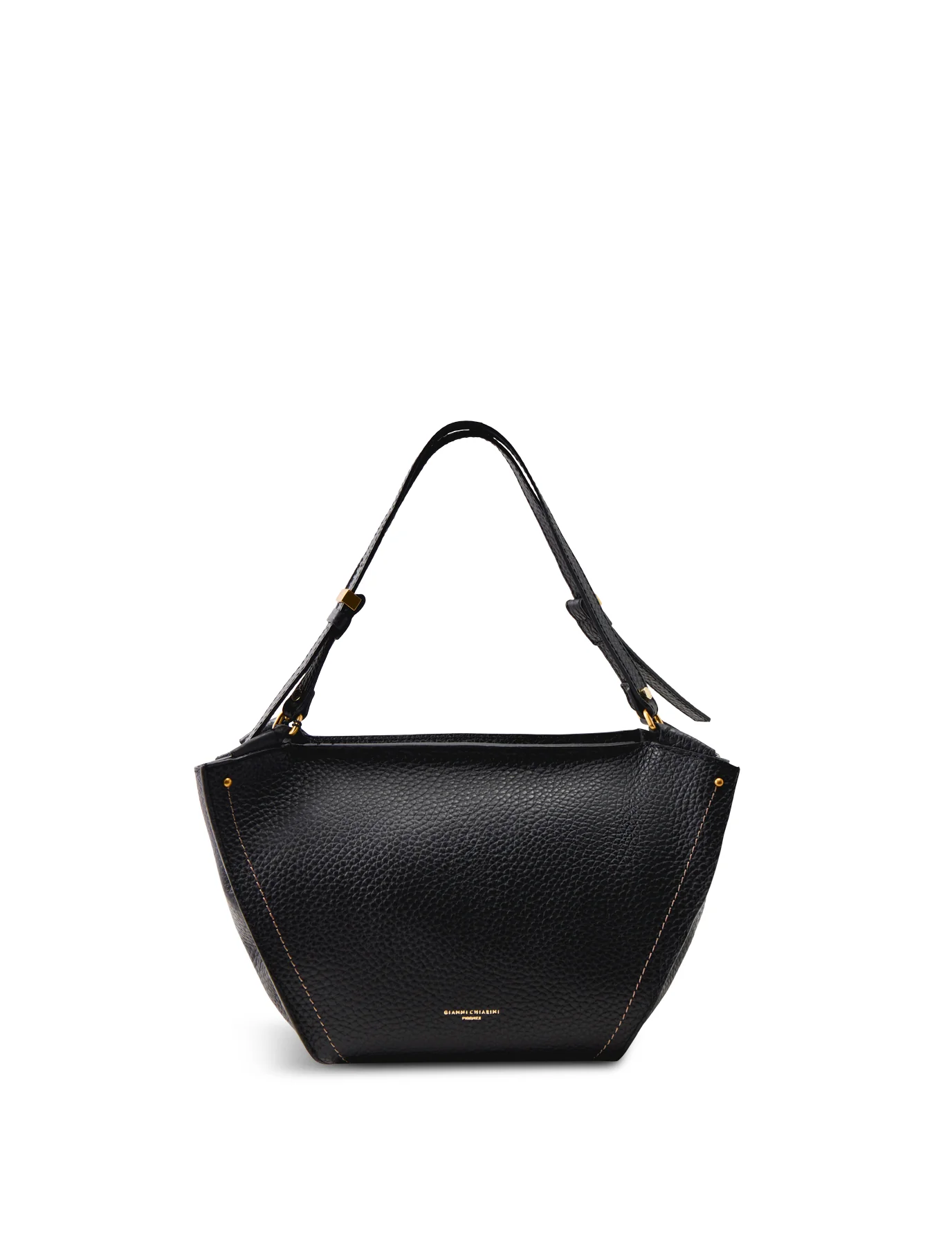 Bloom Structured Leather Tote Bag Black