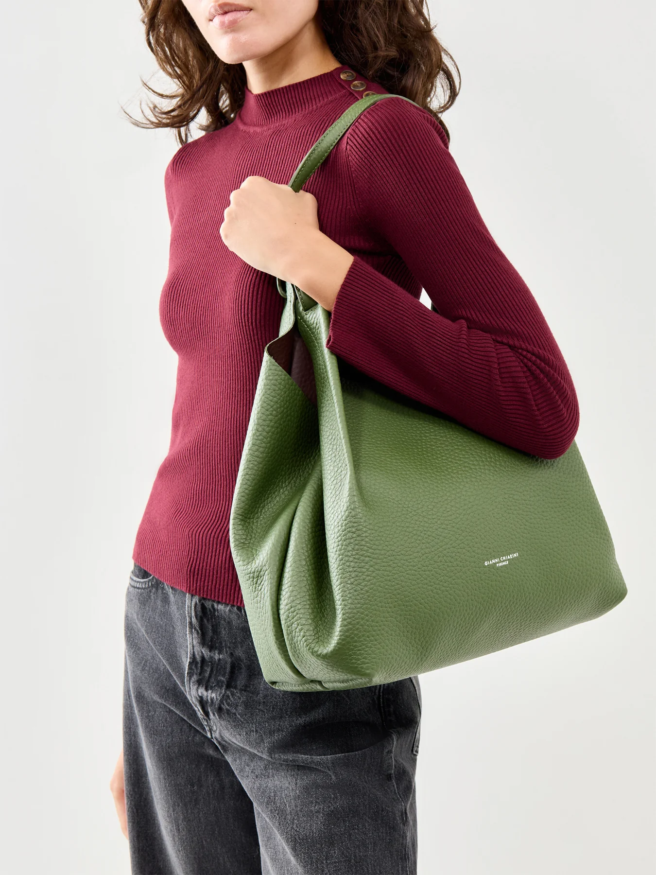 Dua Large Shoulder Tote Green - Image 2