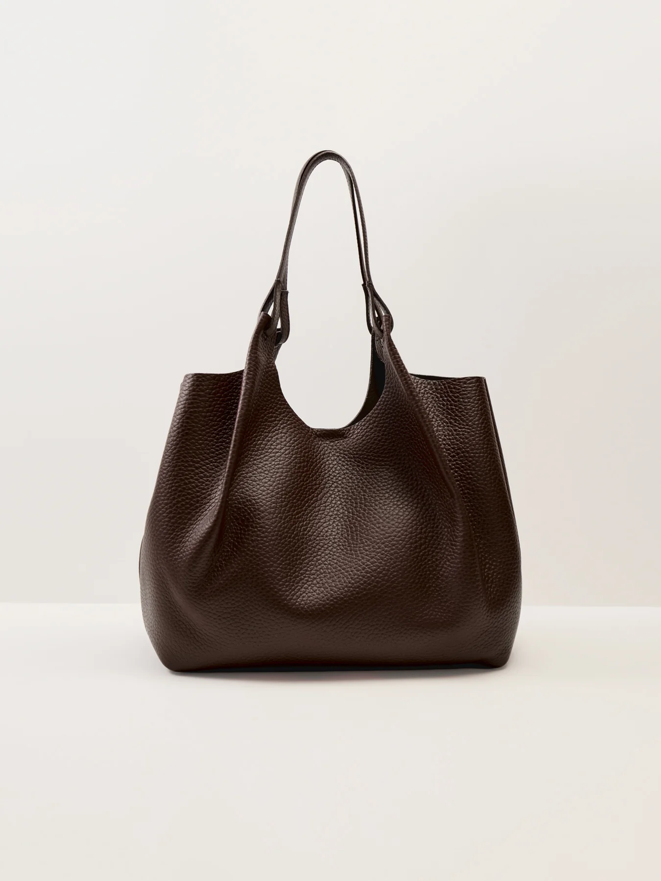 Dua Large Shoulder Leather Tote Bag Espresso Brown - Image 3