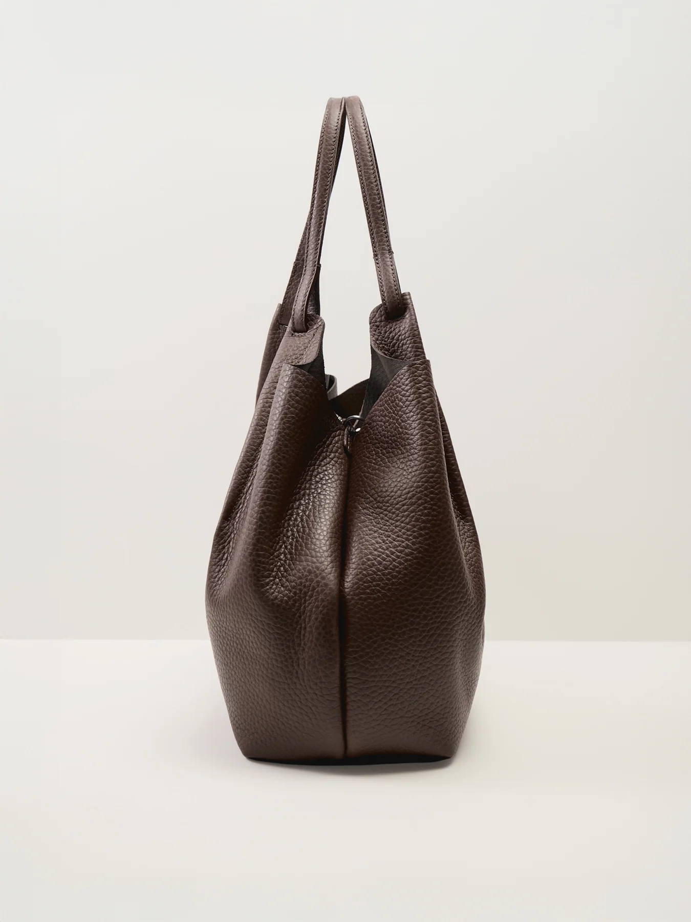 Dua Large Shoulder Leather Tote Bag Espresso Brown - Image 4