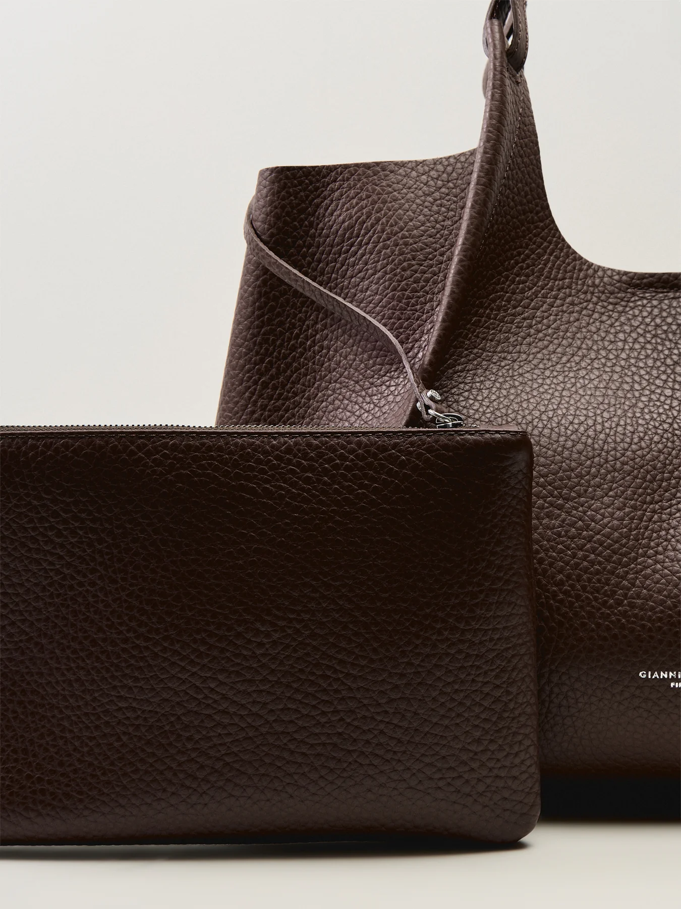 Dua Large Shoulder Leather Tote Bag Espresso Brown - Image 5