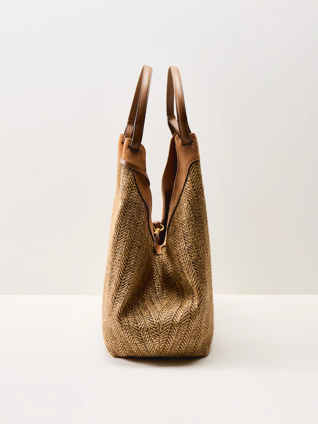 Dua L Straw Shoulder Tote Neutral - Image 4