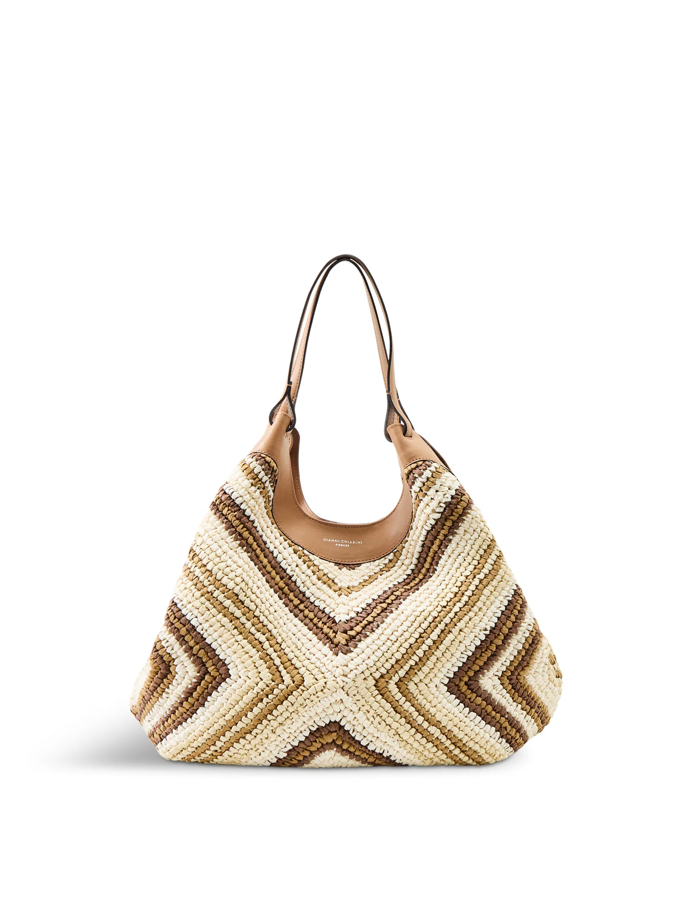 Dua L Straw Weave Tote Bag Tan