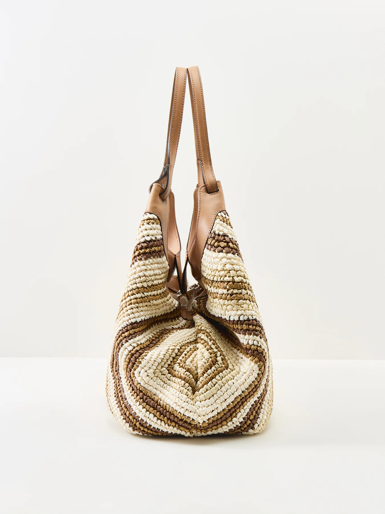 Dua L Straw Weave Tote Bag Tan - Image 4