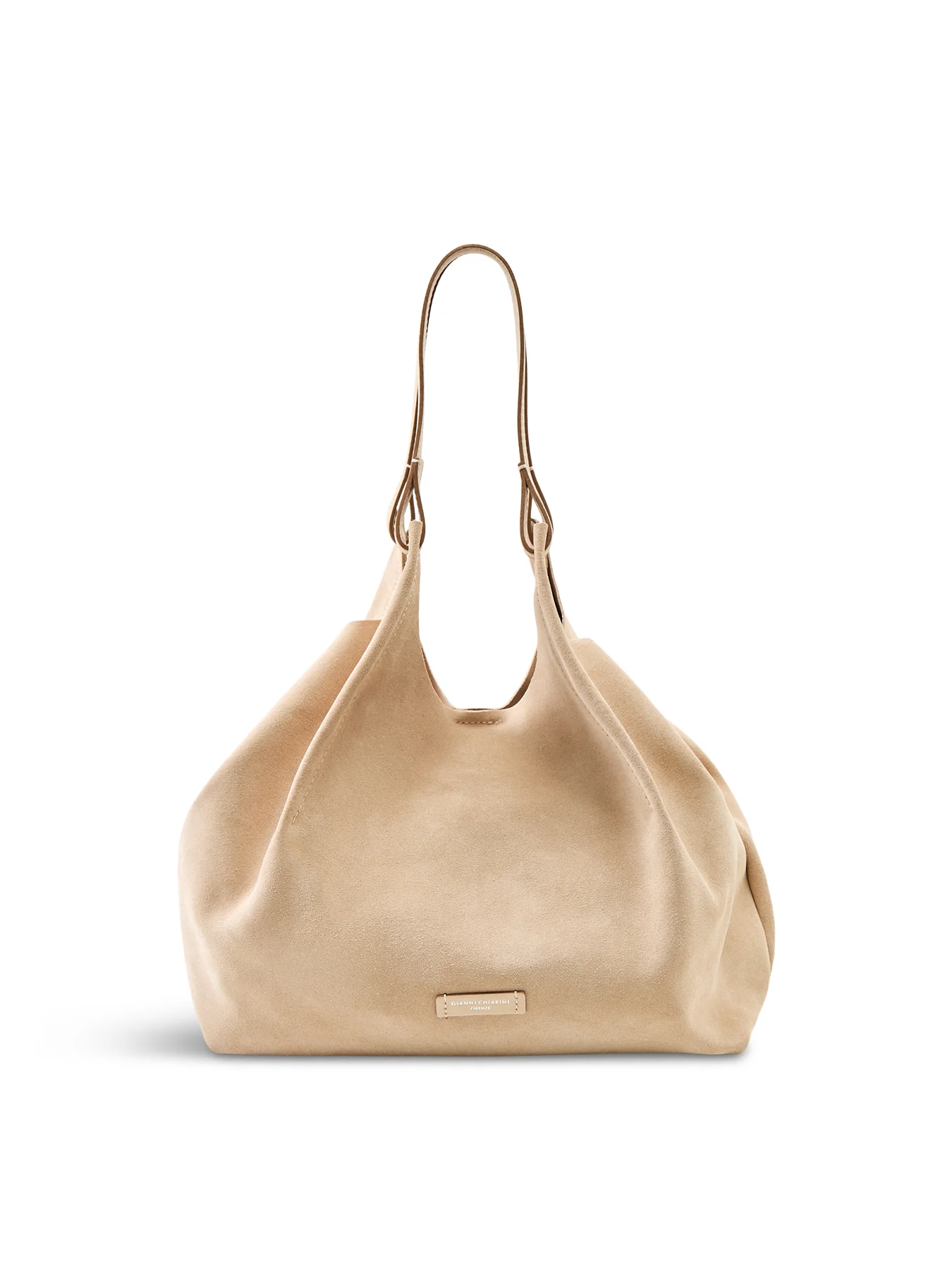 Dua L Suede Shoulder Tote Beige